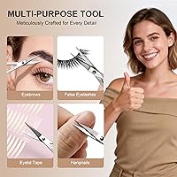 Vista 5 de PAFASON Juego de tijeras de manicura de alta precisión, 2 piezas multiusos curvadas y rectas para cutículas, herramienta de aseo de belleza