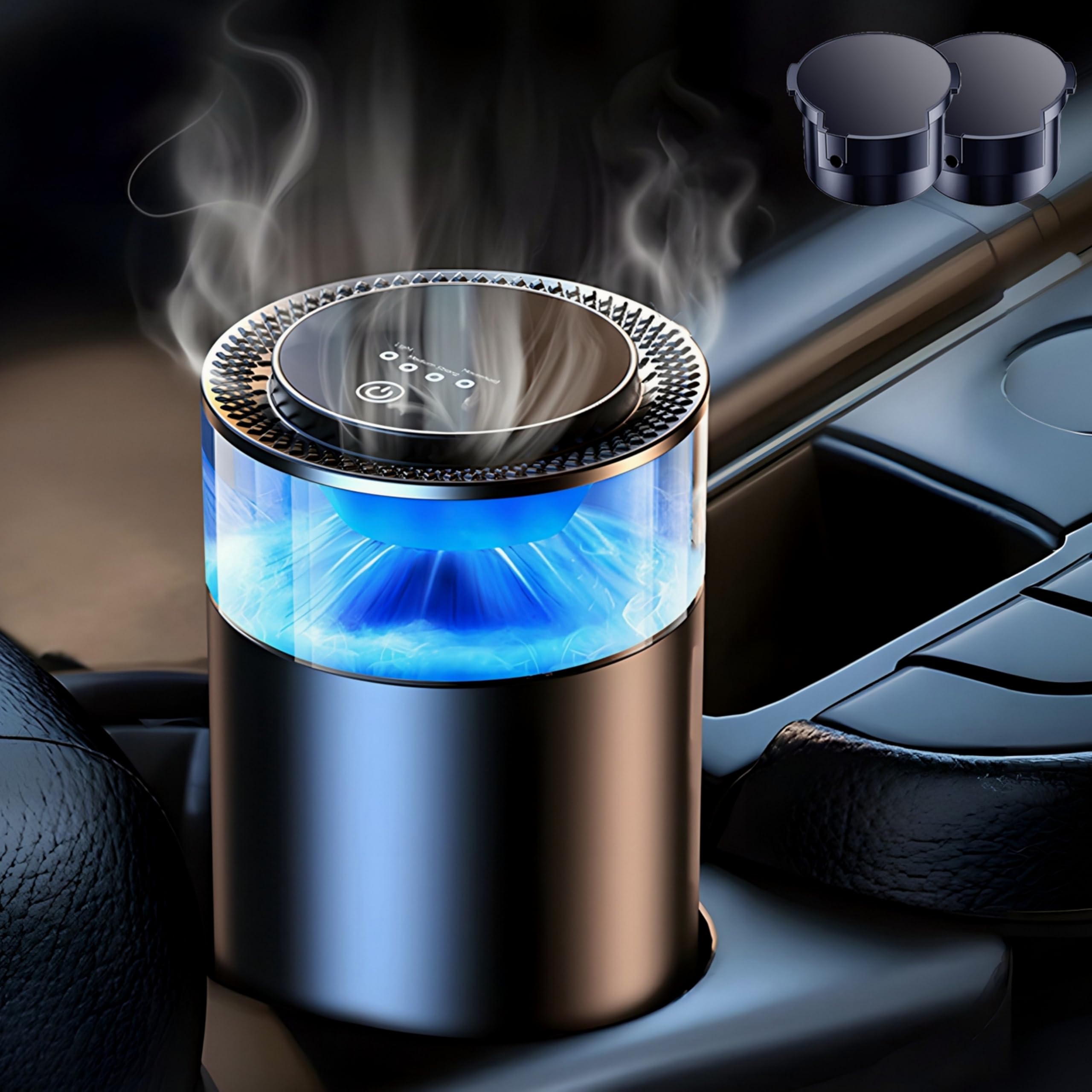 2025 Ispirato Alle Cascate Profumatore Auto Diffusore, con 2 Profumi Francesi (Colonia & Marino), Acc./Spegn. Automatico, Nebulizzatore a Ultrasuoni, 4 Modalità, YWK-1