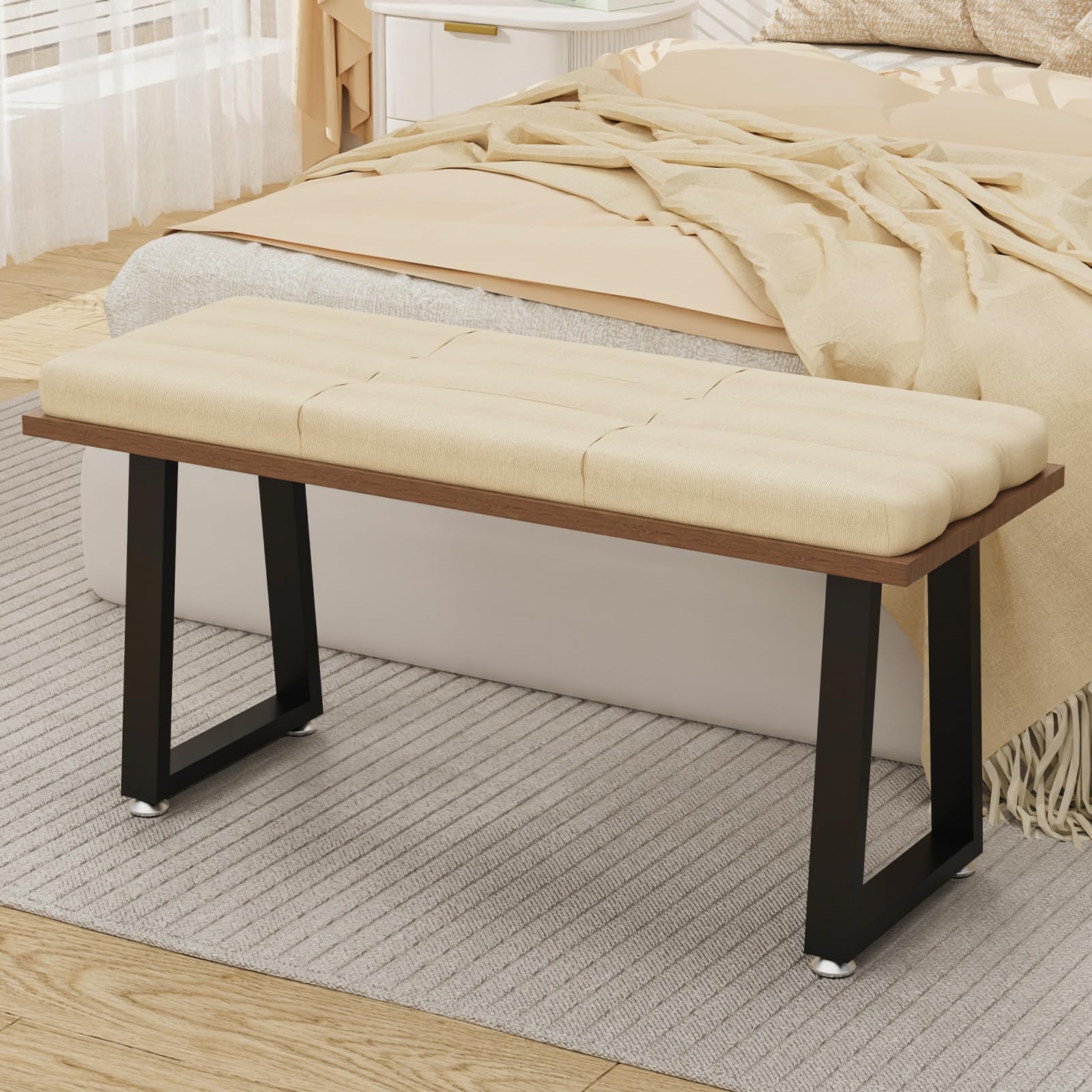 Gambe per Mobili a Forma di T in Metallo,40x30x7cm,2 Pezzi,Nero | Piedi per Tavolo con Fori Preforati,Gambe per Scrivania con Cuscinetto Regolabile,Antiscivolante Silenziosa Gamba da Sgabello