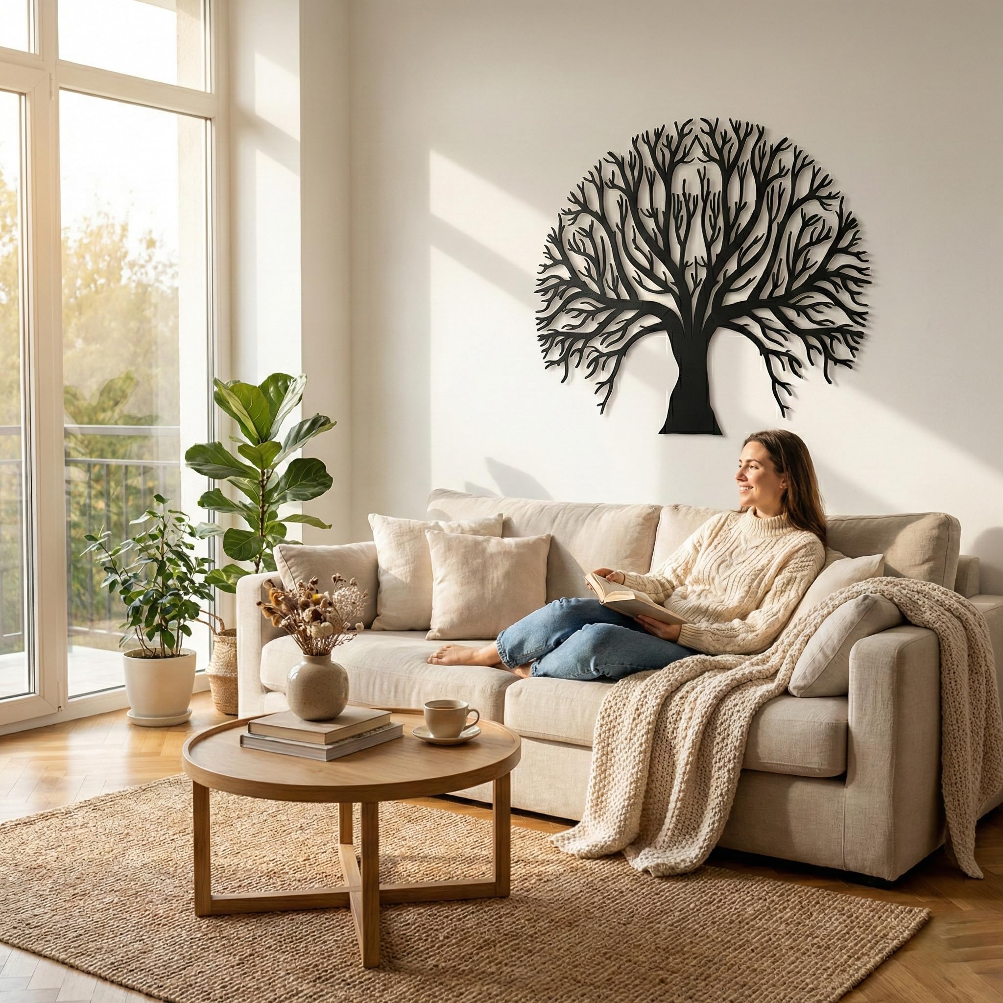 DEKADRON Arbre de vie - Décoration murale, Décoration murale en métal, Décoration de maison, Salon, Chambre, Cuisine, Salle de bain, Décoration de bureau (75x53cm / 30" L x 22" H)