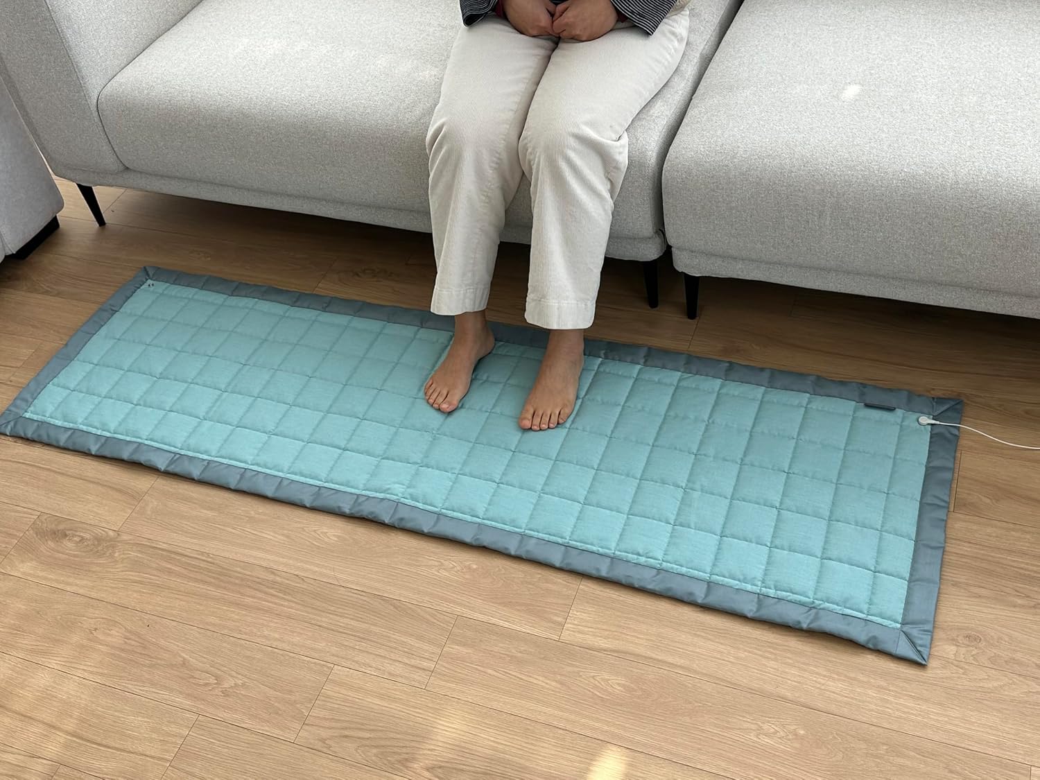 Grounding Yoga mat -Stainless Steel Fabric, 20x67 inch (Mint)