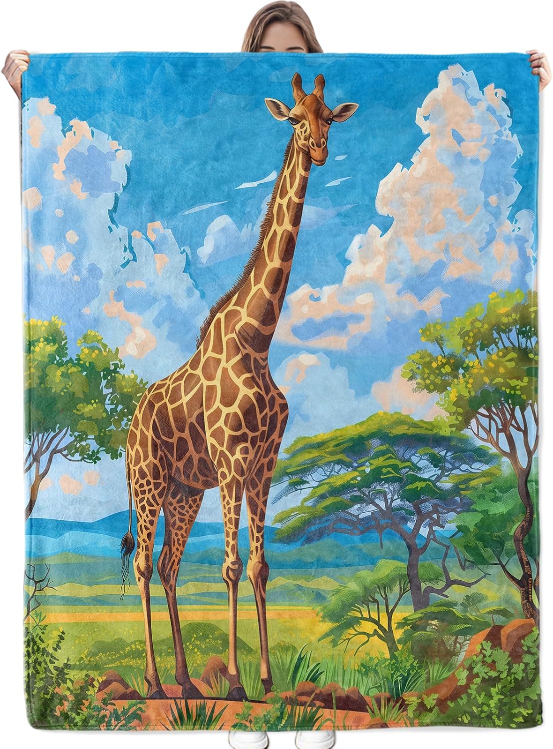 Beautiful Horse with Colorful Feathers Blanket - Ultra Soft, Cozy, Warm, Lightweight & Fuzzy Flannel Throw Blankets, Ideal for Couch, Bed, Travel & Outdoor Use - for Men Women Adults 80"×60"