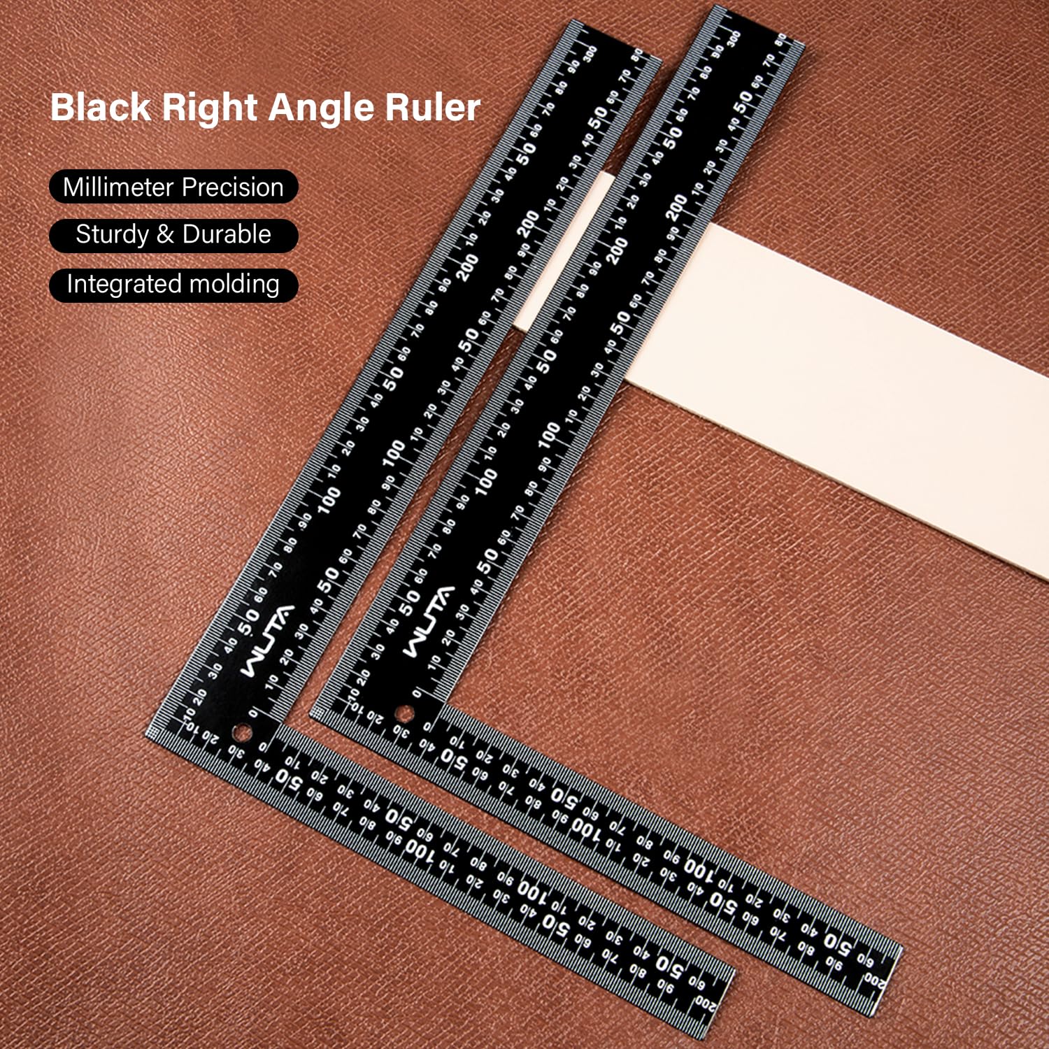 WUTA Angolo di arresto 30 x 20 cm Framing Square, righello angolare a L in acciaio al titanio, angolo di 90 gradi per una misurazione precisa, lavorazione del legno e del metallo