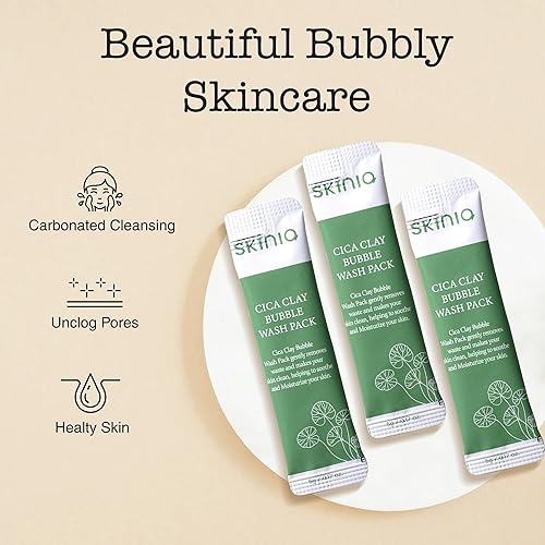 Miniatura 2 de Skinia Cica Clay Bubble Wash  Paquete de 10 limpiadores faciales de arcilla carbonatada  Cuidado de la piel de burbujas para limpiar los poros
