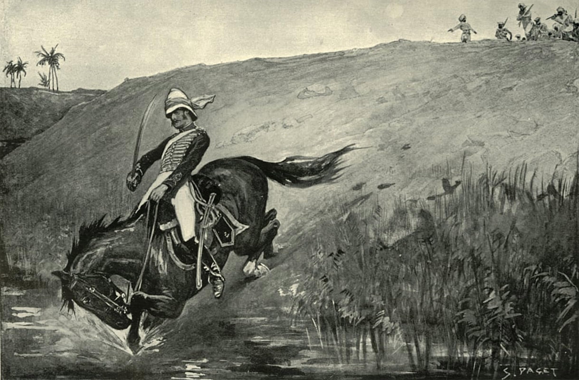 ARTXLXXBN Famous Art Print Poster Vintage Wall Art Narrow Escape of Lie ant Roberts While Pursued by Sidney Paget Canvas Art Poster for Home Decor 60x90cm