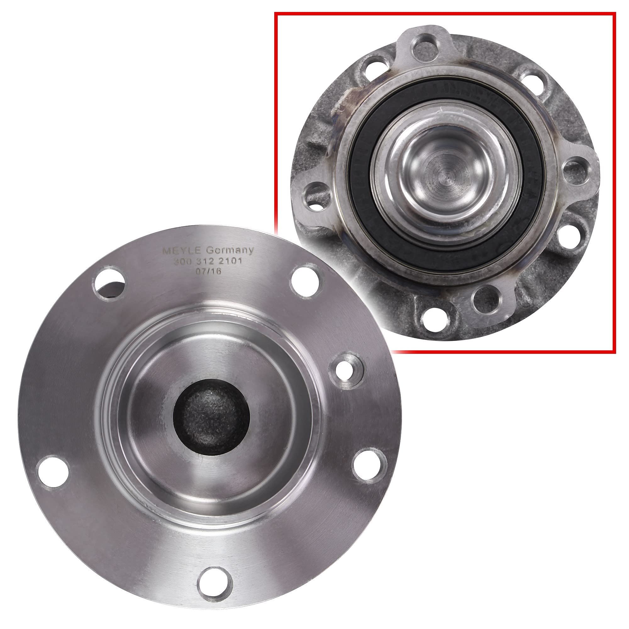 1x Original MEYLE Radnabe mit Radlager vorne | 300 312 2101 Kompatibel mit 5 (E39),5 Touring (E39)