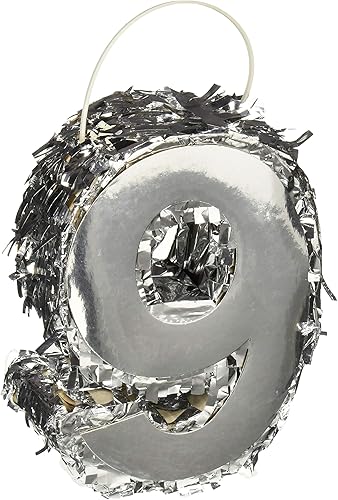 Miniatura 10 de Impresionante mini piñata de aluminio plateado de 4 pulgadas, 6 pulgadas de alto x 4.5 pulgadas de ancho (1 unidad), decoración de fiesta brillante