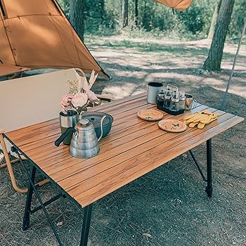 Amazon | キャンプテーブル 屋外折りたたみテーブル ポータブル
