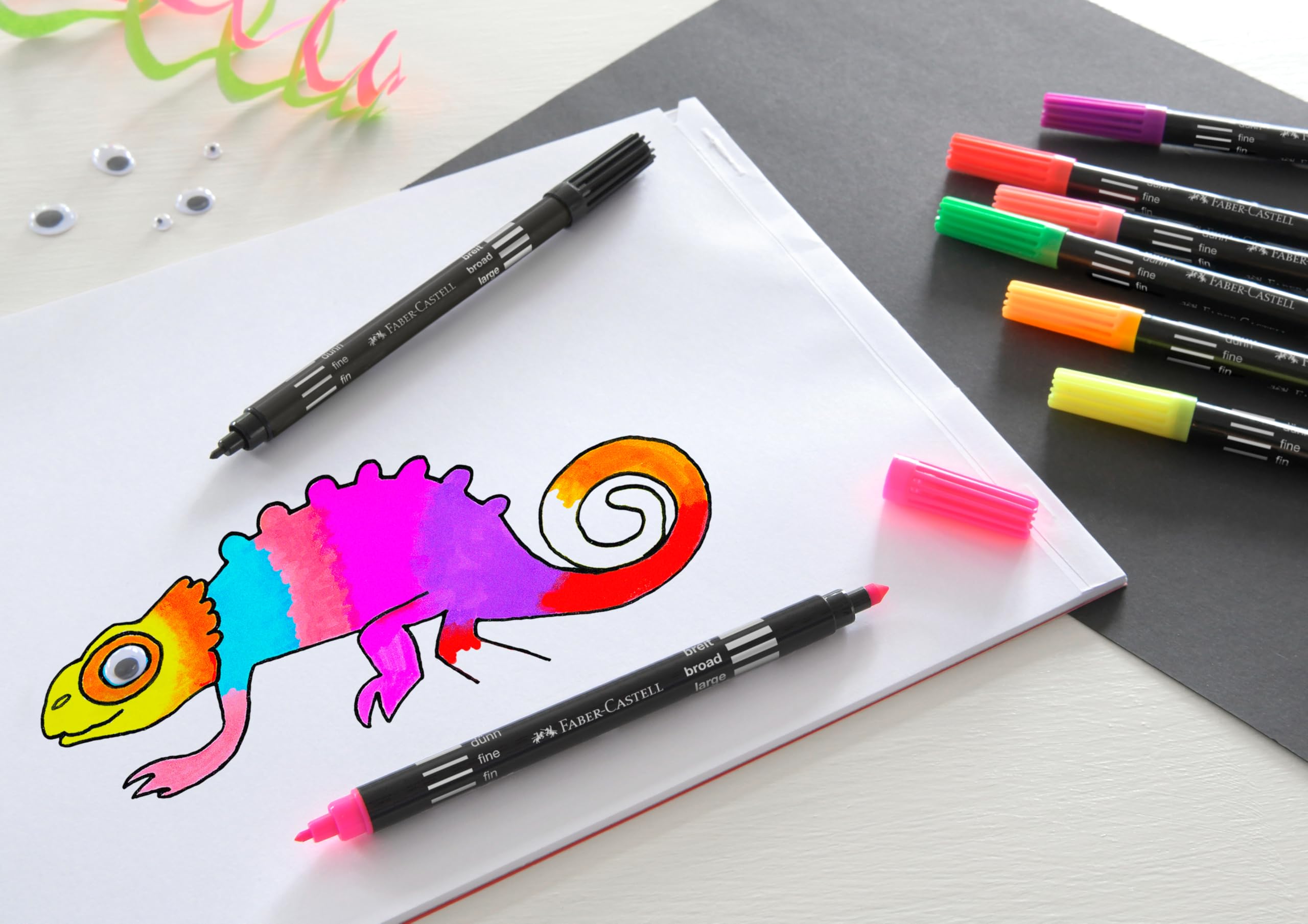 Faber-Castell viltstiften set, 50 stuks in kartonnen etui - Clips & Paper