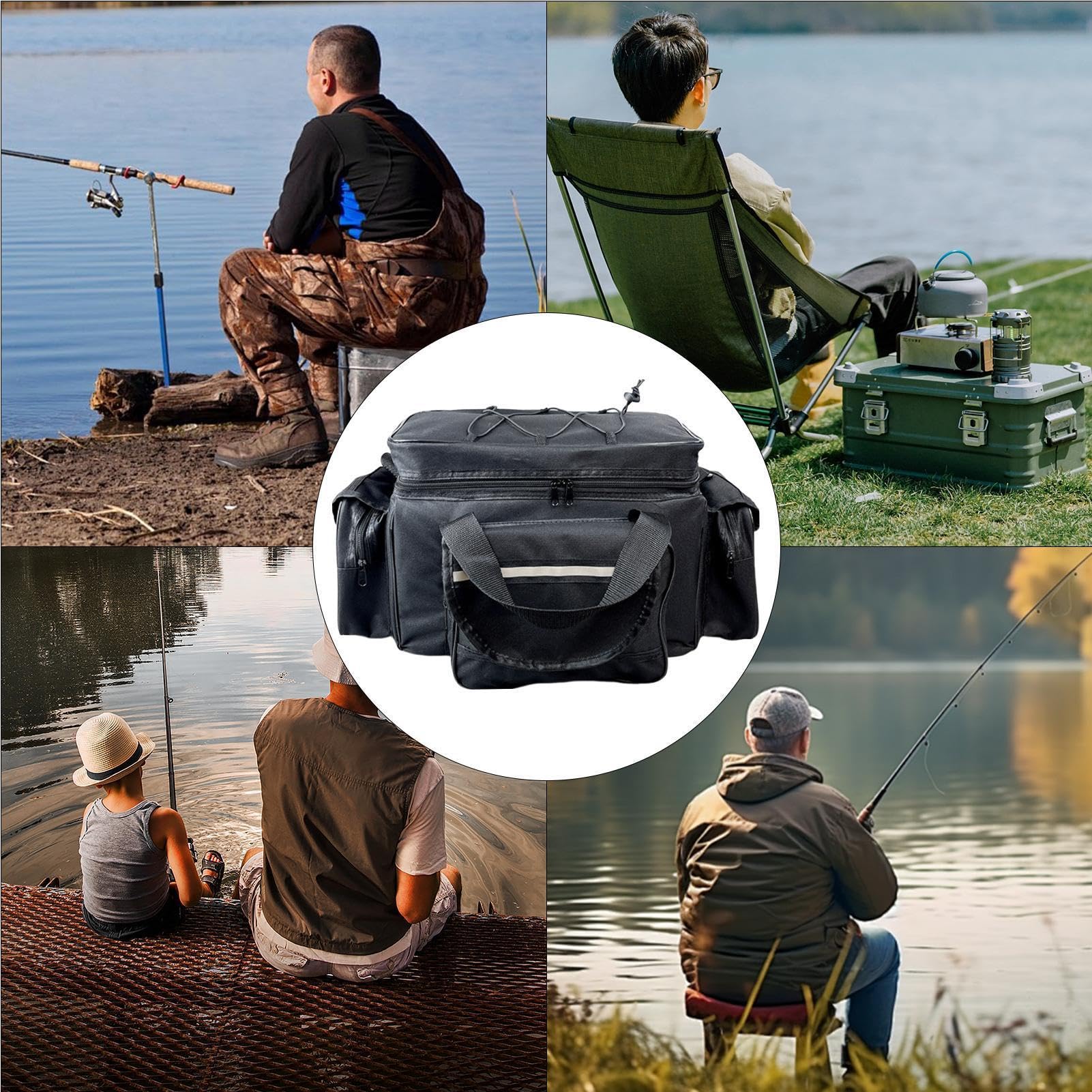 Sac À Dos De Pêche Porte-équipement imperméable à grande capacité avec