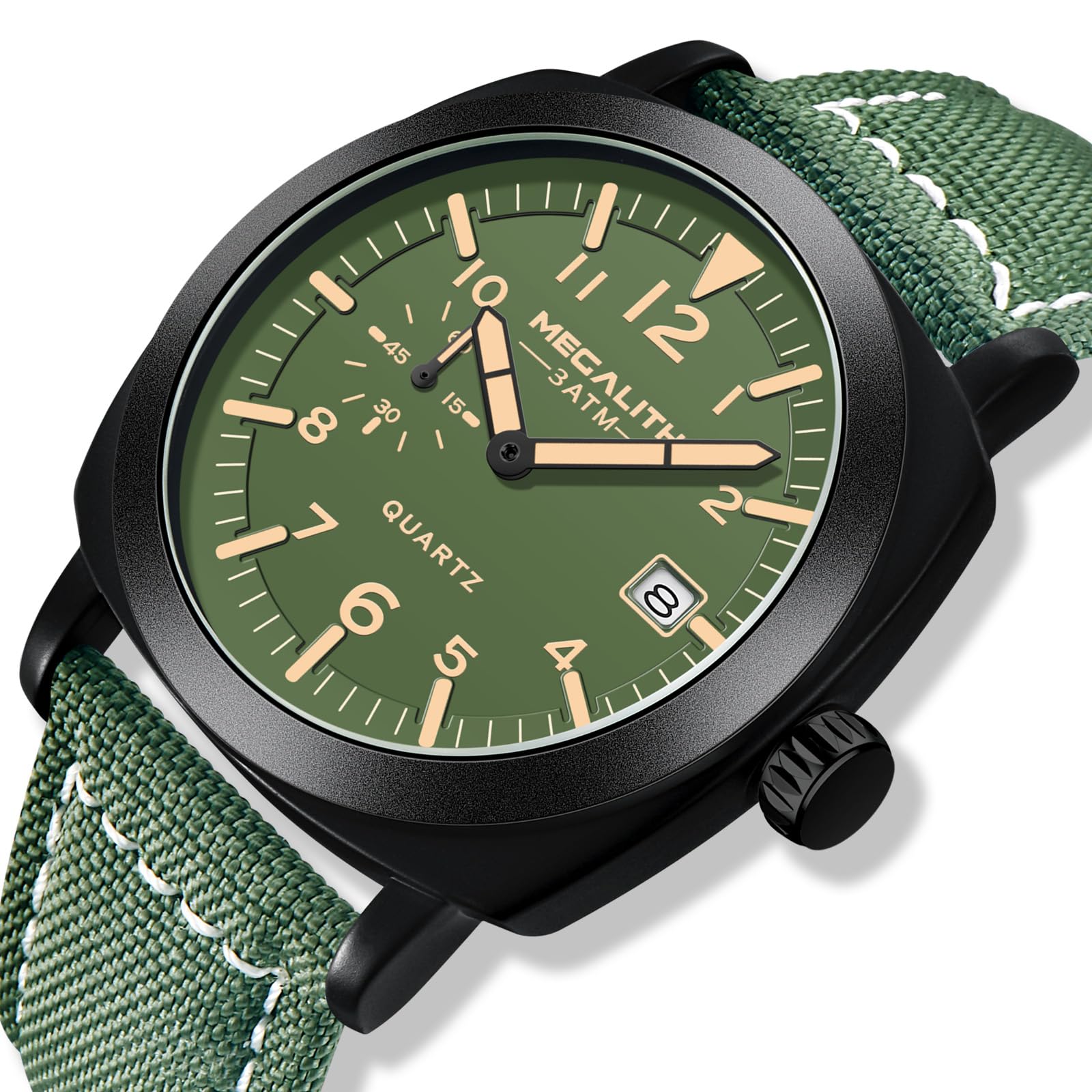 MEGALITH Herren Uhr Wasserdicht Armbanduhr: Sport Militär Großes Zifferblatt Männeruhr - Analog Quarz Mode Business Geschenke für Männer