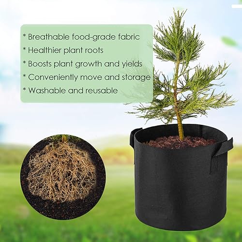 Miniatura 5 de Bolsas de cultivo de 1 a 30 galones, macetas de tela para plantas no tejida gruesa, contenedor resistente con asas