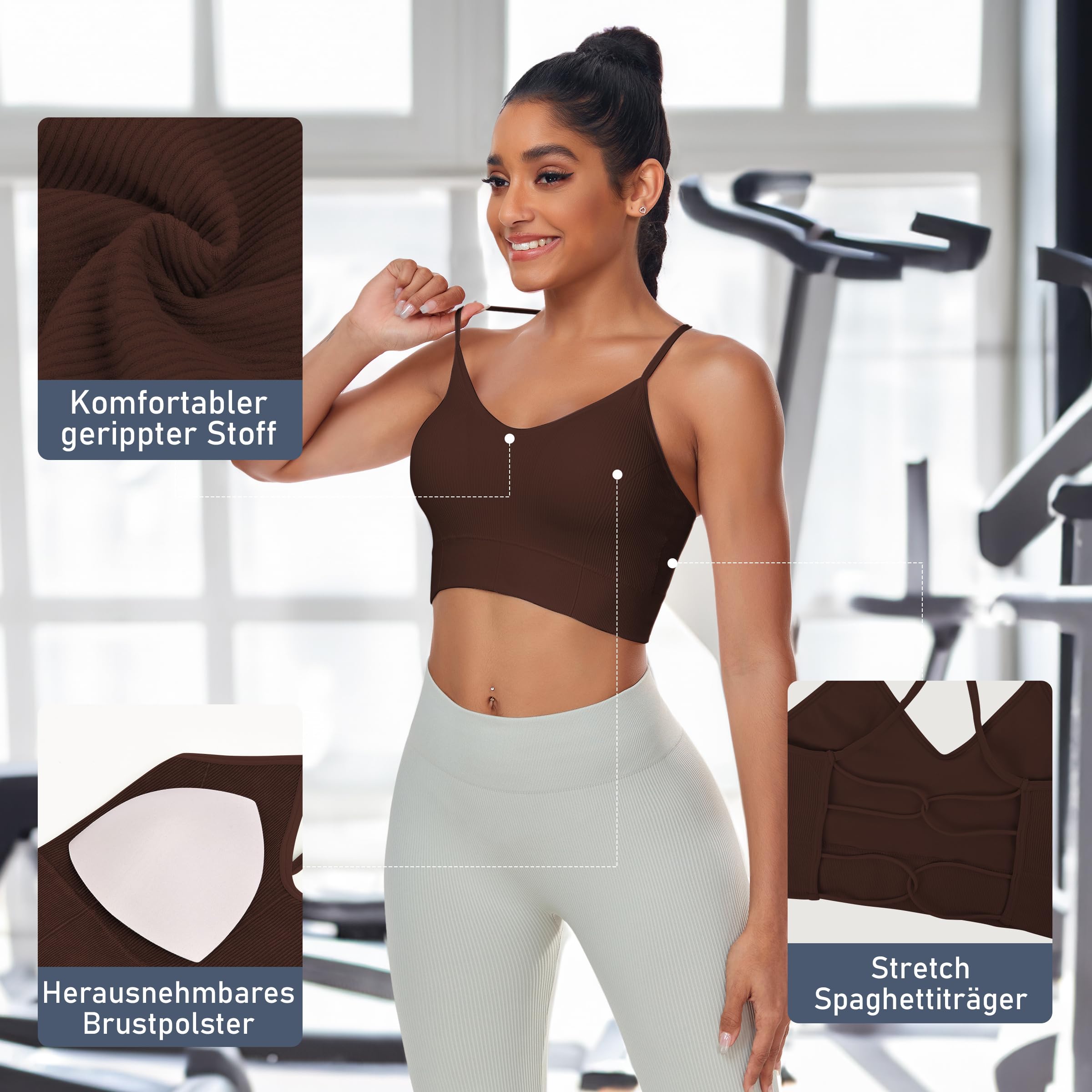 Vertvie - Reggiseno da donna, senza cuciture, comodo, imbottito, traspirante, leggero, morbido, senza ferretto