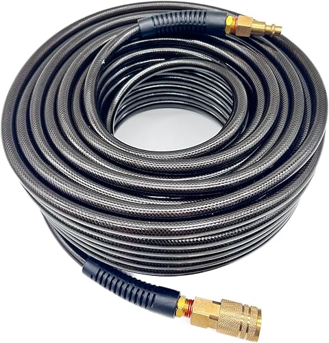 SYXQT Poliuretano (PU) 14 pulgadas x 100 pies reforzado, manguera de aire con acoplador rápido industrial giratorio de 14 pulgadas y enchufe, SYXQT Poliuretano (PU) 14 pulgadas x 100 pies reforzado, manguera de aire con acoplador rápido industrial giratorio de 14 pulgadas y enchufe,