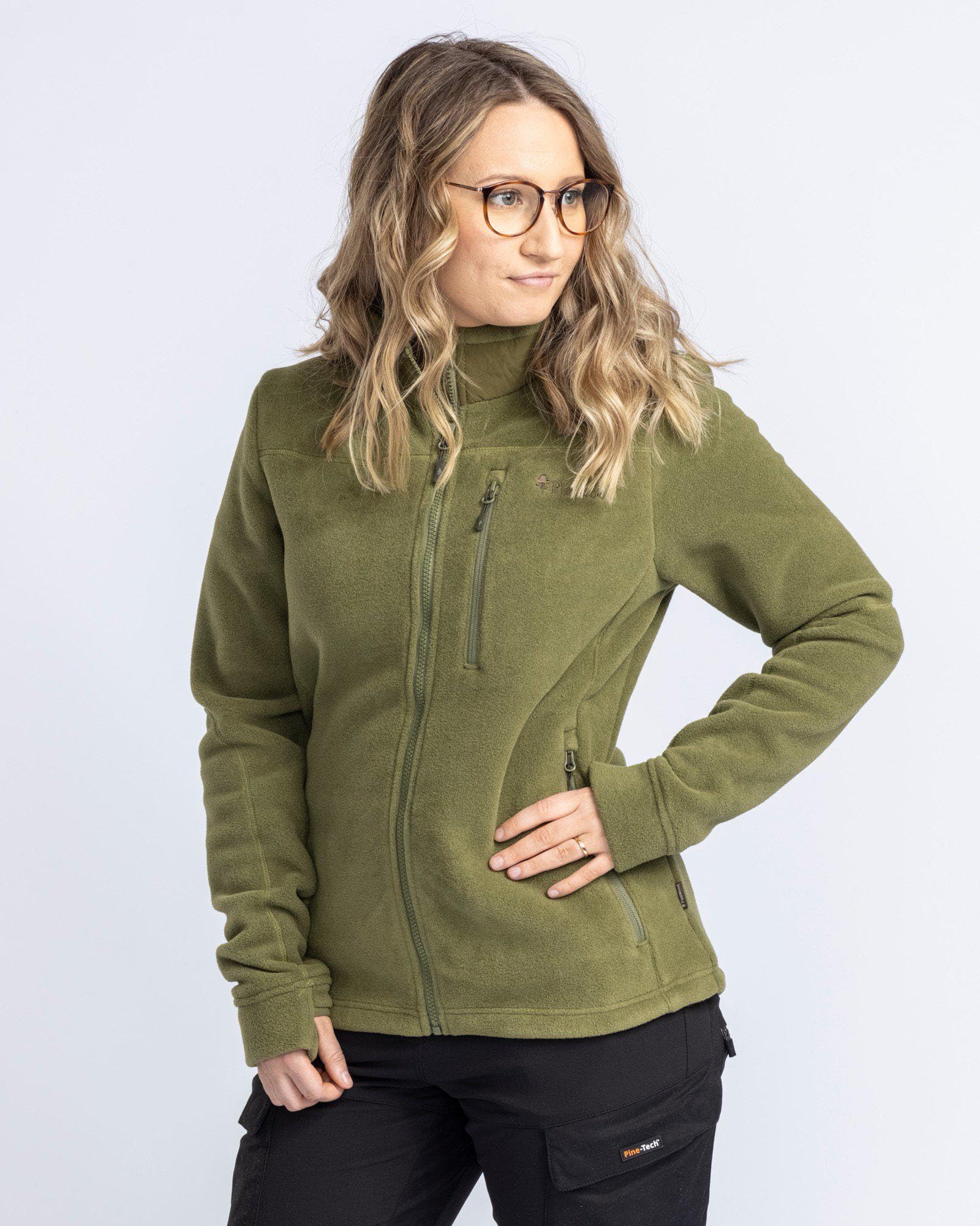 Pinewood Damen Fleecejacke aus 100% übergebliebenen Stoffen, ideale Fleece Jacke für die Jagd, den Hundesport & zum Wandern