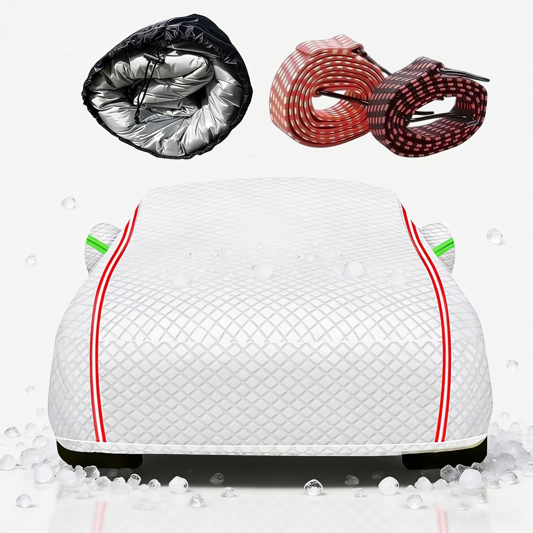 Telo Copriauto Antigrandine per Mini Countryman 2010-2025,Copriauto Antigrandine Da Esterno Impermeabile Imbottito per Protezione Completa Con Cerniera per Sole Neve Polvere