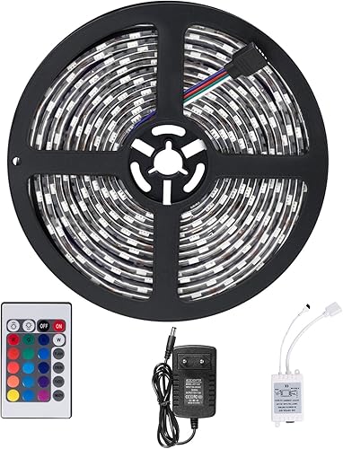 Sendis LED-Streifen 5 nbsp m wasserdicht 3528 nbsp RGB SMD Streifen mit 300 mehrfarbigen nbsp LEDs flexibler Leuchtstreifen Infrarot-Fernbedienung 24 nbsp Tasten 12 nbsp V 2 nbsp A Leistung Sendis LED-Streifen 5 nbsp m wasserdicht 3528 nbsp RGB SMD Streifen mit 300 mehrfarbigen nbsp LEDs flexibler Leuchtstreifen Infrarot-Fernbedienung 24 nbsp Tasten 12 nbsp V 2 nbsp A Leistung