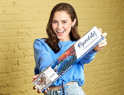 Miniatura 9 de Figured'Art Kit de arte de pintura de diamantes para adultos, 16 x 20 pulgadas, taladro cuadrado completo 5D, pájaros pequeños y flores blancas,