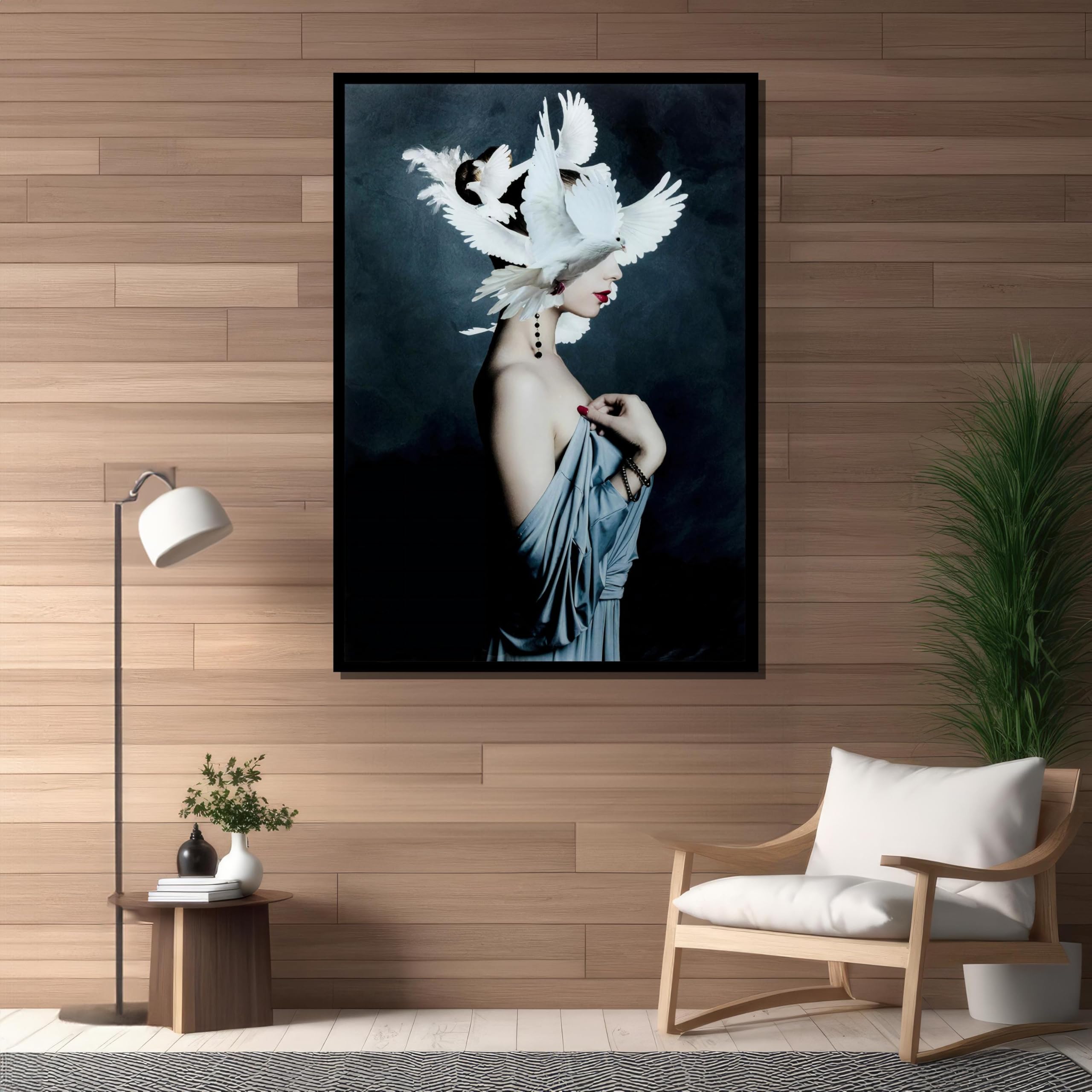 Toile peinte onirique pour dynamiser un mur blanc vide - 8