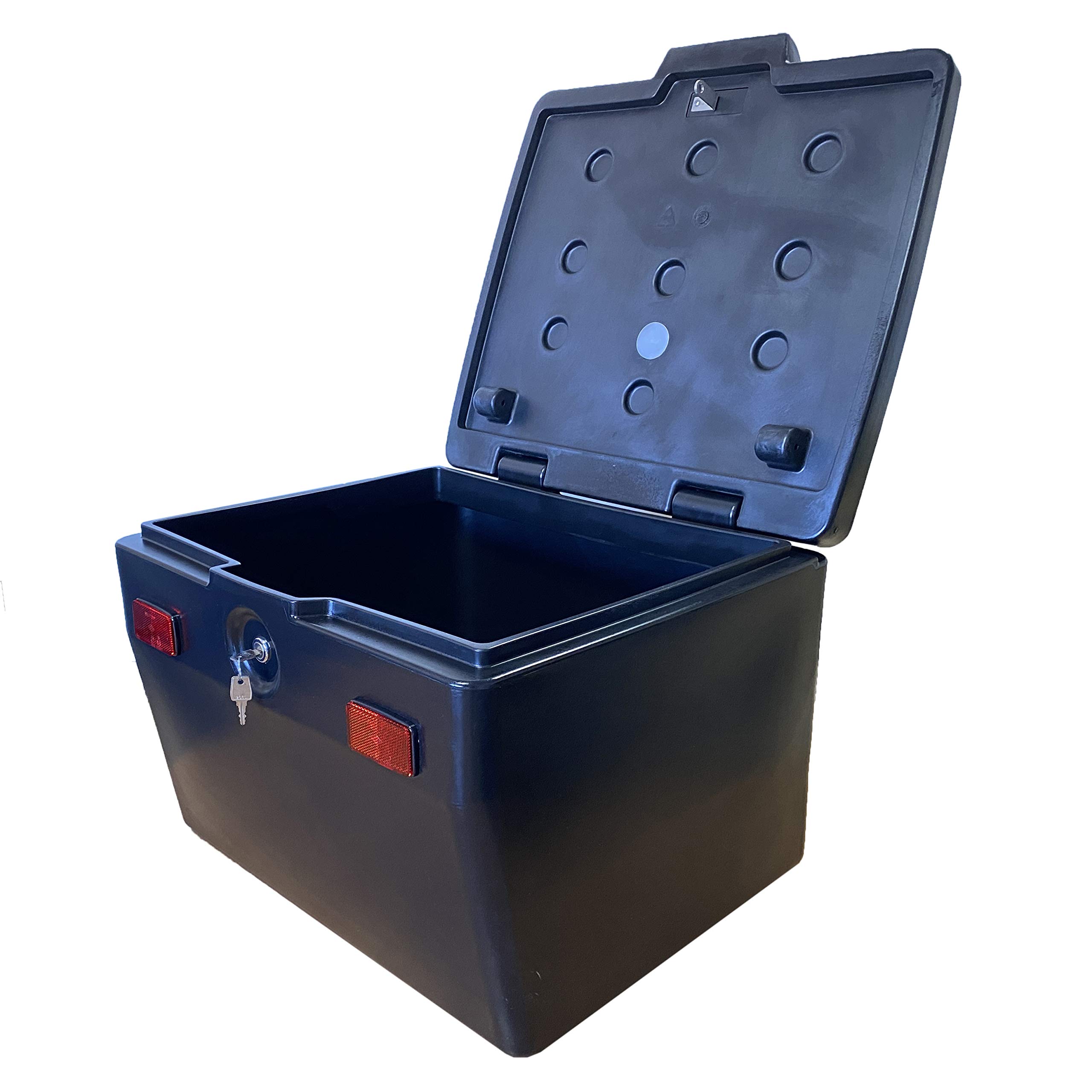 Cofre Portaequipajes Moto Ciclomotor Quad de Fácil Montaje, Cajón Gran Capacidad Apto para Alimentos, Baúl con Llave para Moto, 120 litros, Caja Baúl Moto (Color Negro)