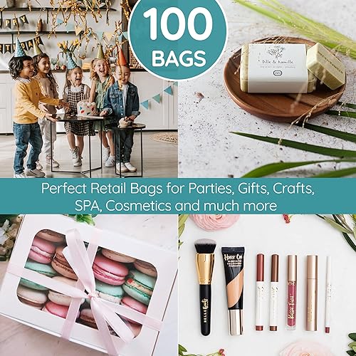 Miniatura 6 de Choice Marts 100 bolsas de color verde azulado para pequeñas empresas de 2 mil, 12 x 15 pulgadas, bolsas de mercancía extragruesas y brillantes para