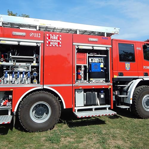 Miniatura 5 de Fasmov Paquete de 10 adhesivos para extintor de incendios en el interior, 5 x 4 pulgadas, rojo sobre blanco