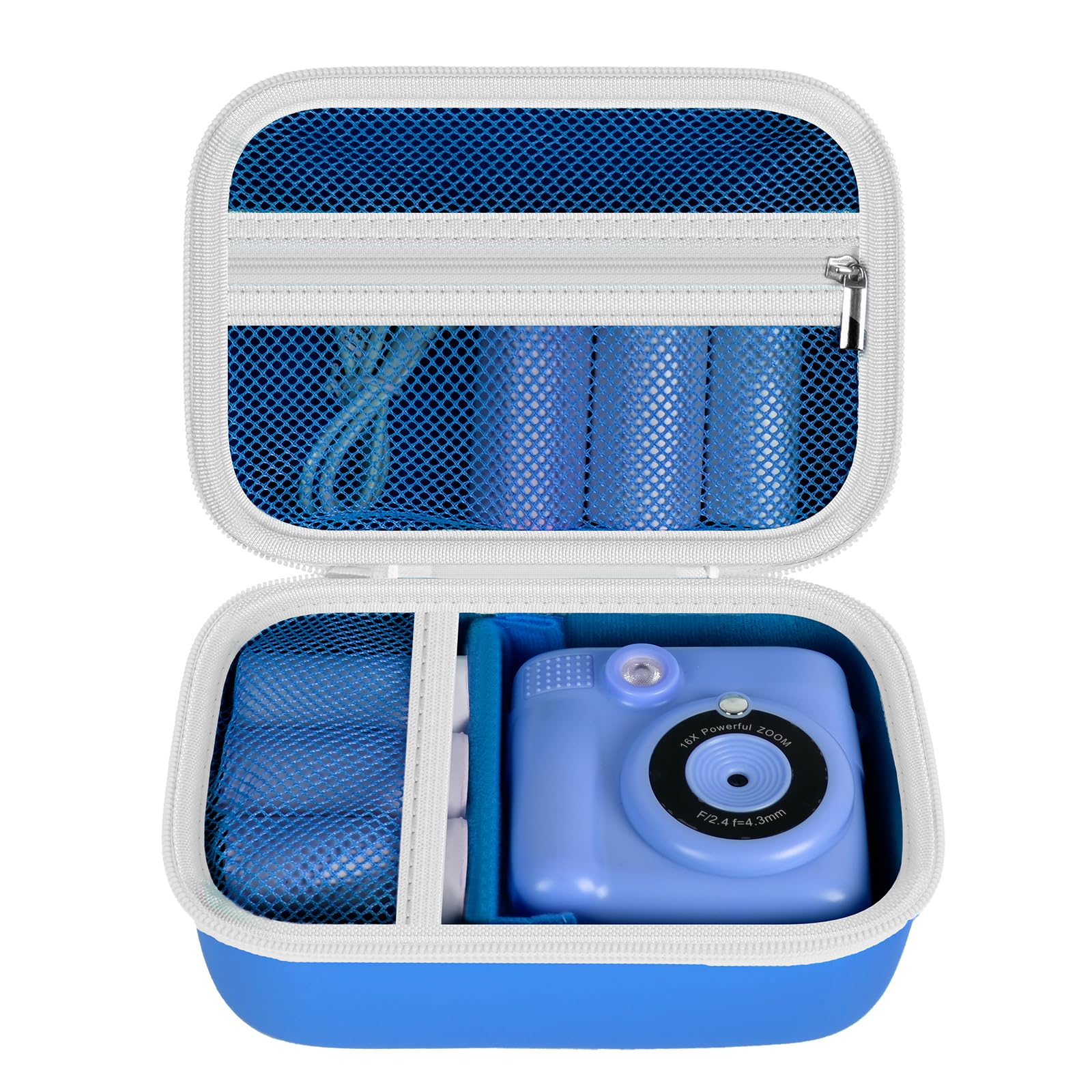 Digital Camera Case Compatible with Agoigo/for Seckton/for DEKER/for Miiulodi/for Yoophane Kids Camera. Waterproof Camera Storage for Cable, Memory Card and Accessories(Bag Only), Deep Blue,