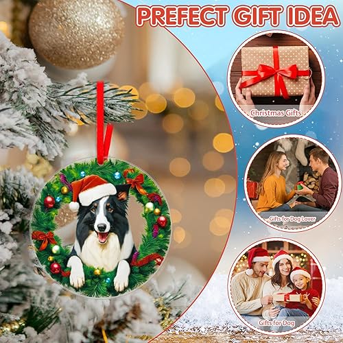 Miniatura 5 de FaCraft Adornos de Border Collies, regalos para mujeres, amantes de los perros, adornos de Navidad Border Collie, adornos de cachorro para