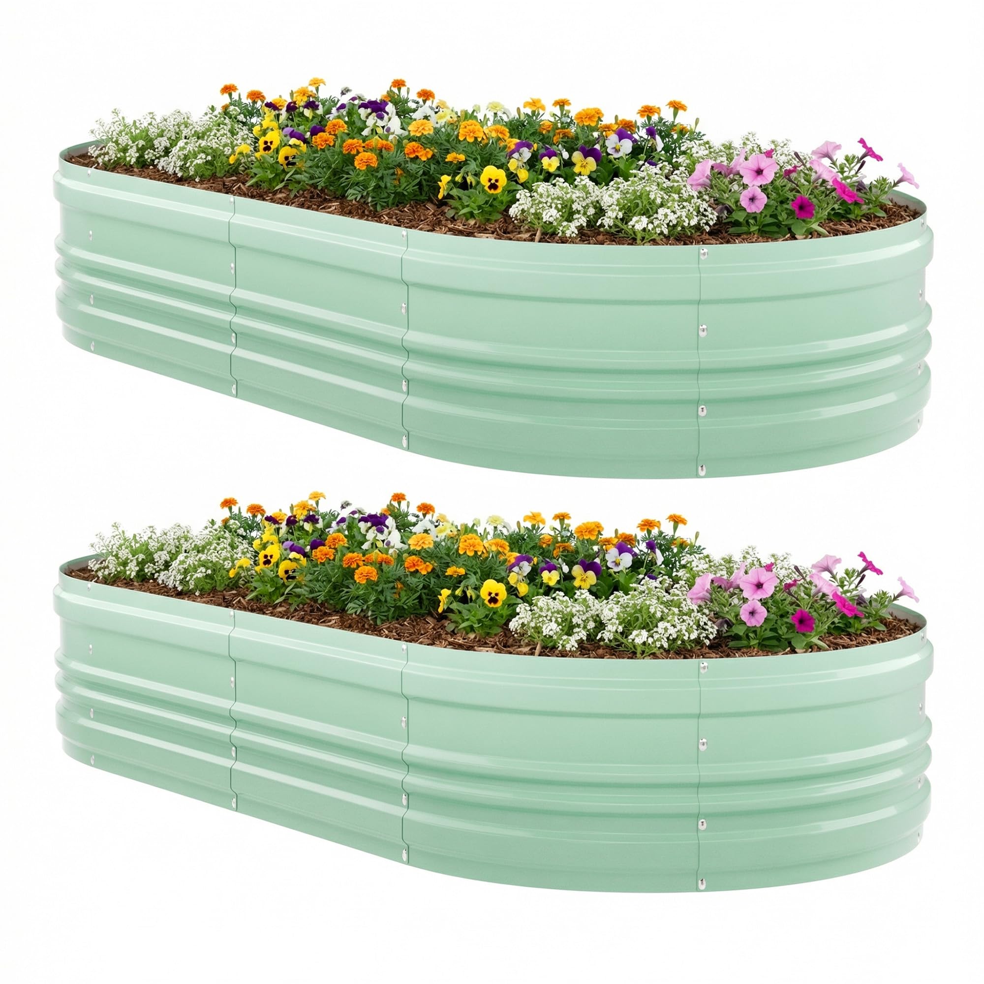 WORKPRO 2PK 8x4x1ft Galvanized Raised Garden Bed