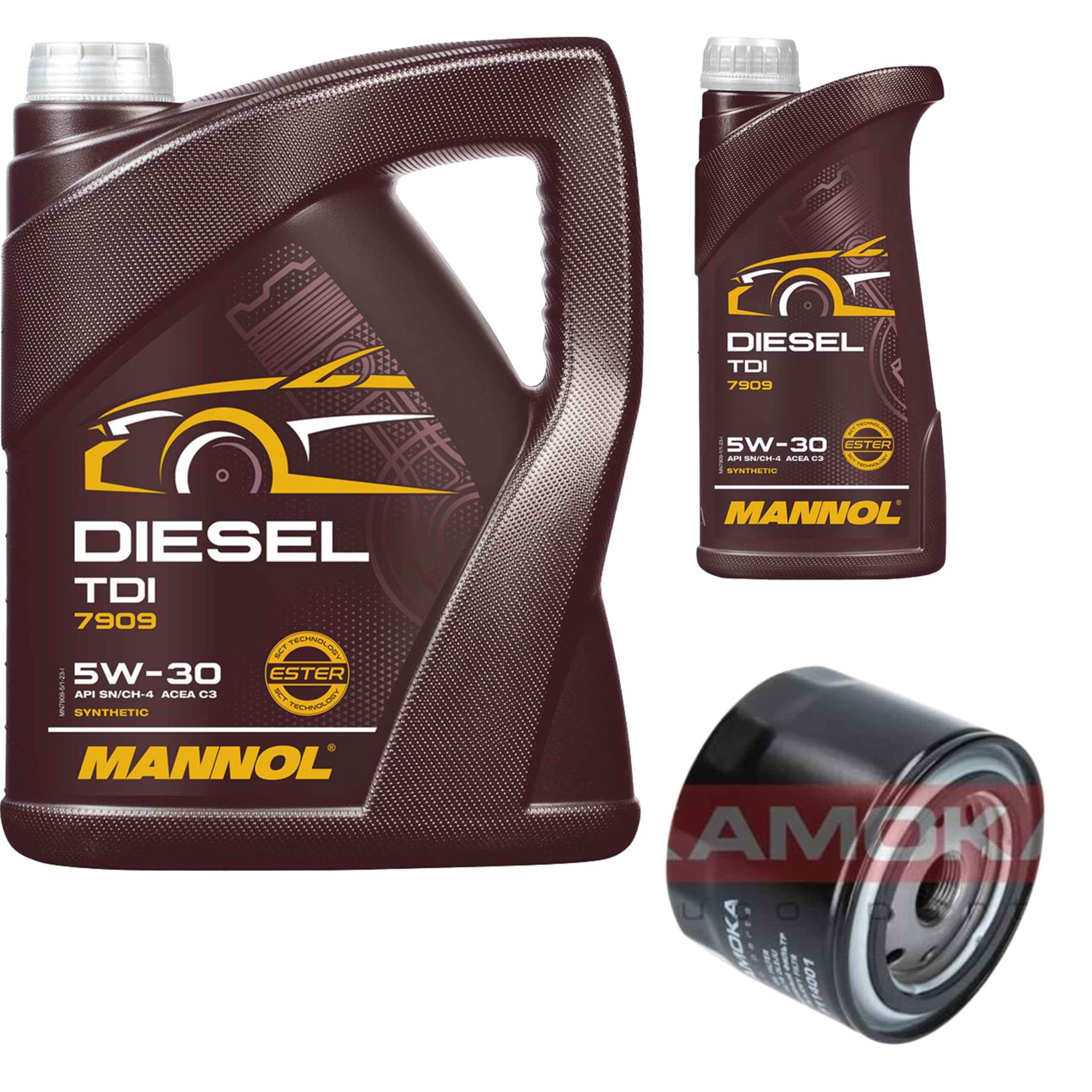 Inspektionspaket enthält 6 Liter Motoröl Diesel TDI 5W-30 Ölfilter kompatibel mit Ducato Bus 250 120 Multijet 2.3 D 150 110 250 290 130 Daily V Kasten/Kombi