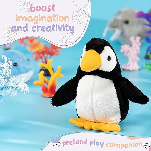 Miniatura 3 de Forest & Twelfth Mini juguetes de peluche de pingüino, paquete de 12 juguetes de peluche de pingüinos a granel, pequeños peluches para niñas y