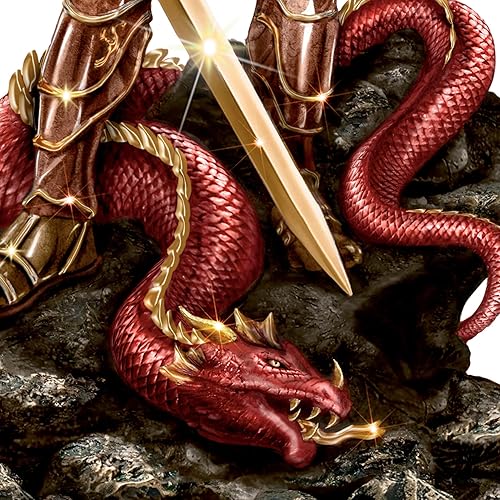 Miniatura 5 de The Bradford Exchange Colección de esculturas Arcángeles de bronce claro, inspirada en el renacimiento, fundida a mano, pintada a mano, edición