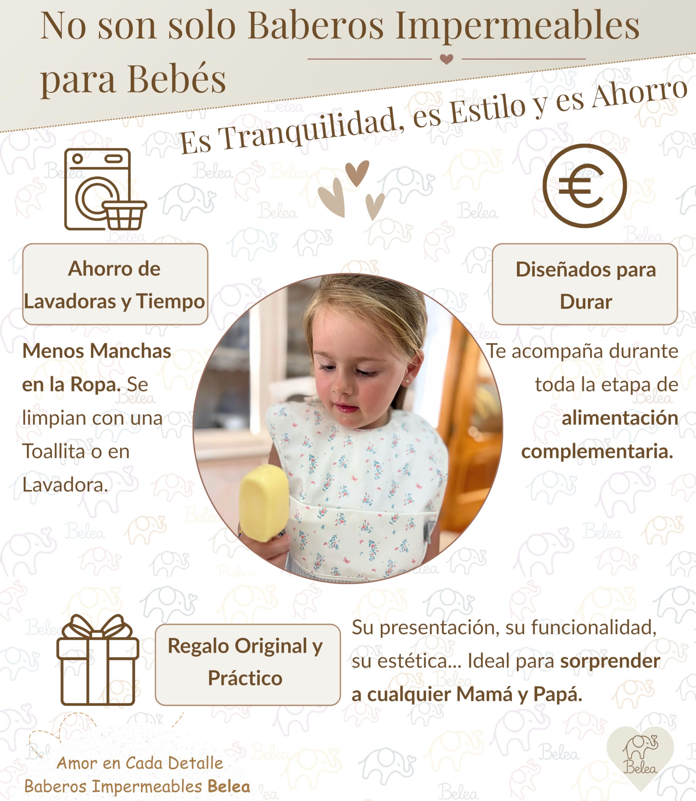Belea Pack 2 Baberos Bebe Impermeables Sin Mangas BLW 6 Meses a 5 Años Bolsillo Recogemigas Babete Impermeável Babero Infantil Sin BPA Regalo Baby Shower Cumpleaños Bebé — view 9