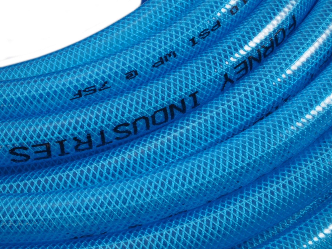 Forney 75443 manguera de aire, Azul poliuretano Flex con 1/4-inch macho NPT accesorios en ambos extremos, 1/4-inch-by-100-feet