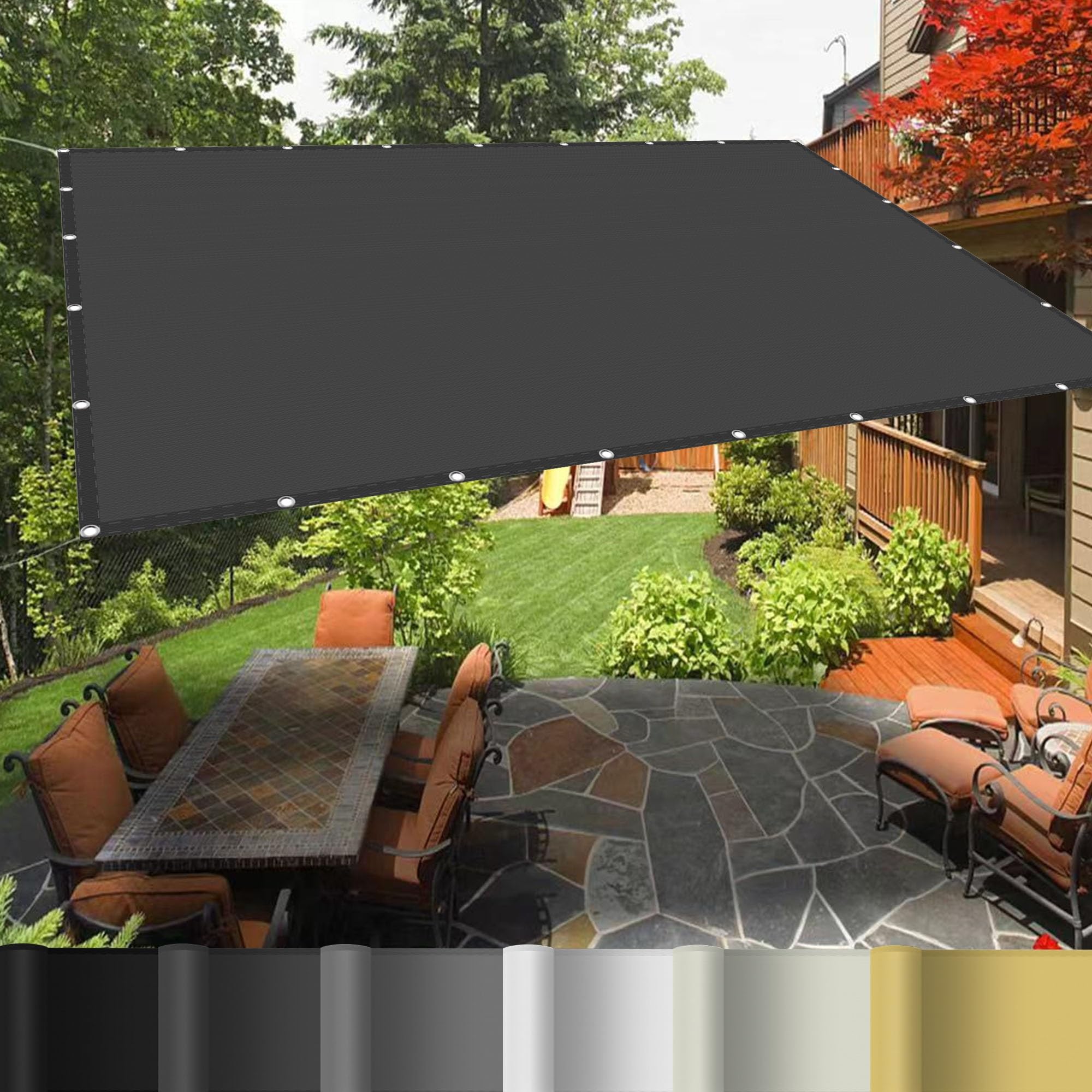 Red de Sombreo para Invernaderos 2.6 x 3.2 m UV a Prueba Mallas de Sombreo Fijado Firmemente para Patio,Jardín, Exteriores, Terraza, Gris Oscuro