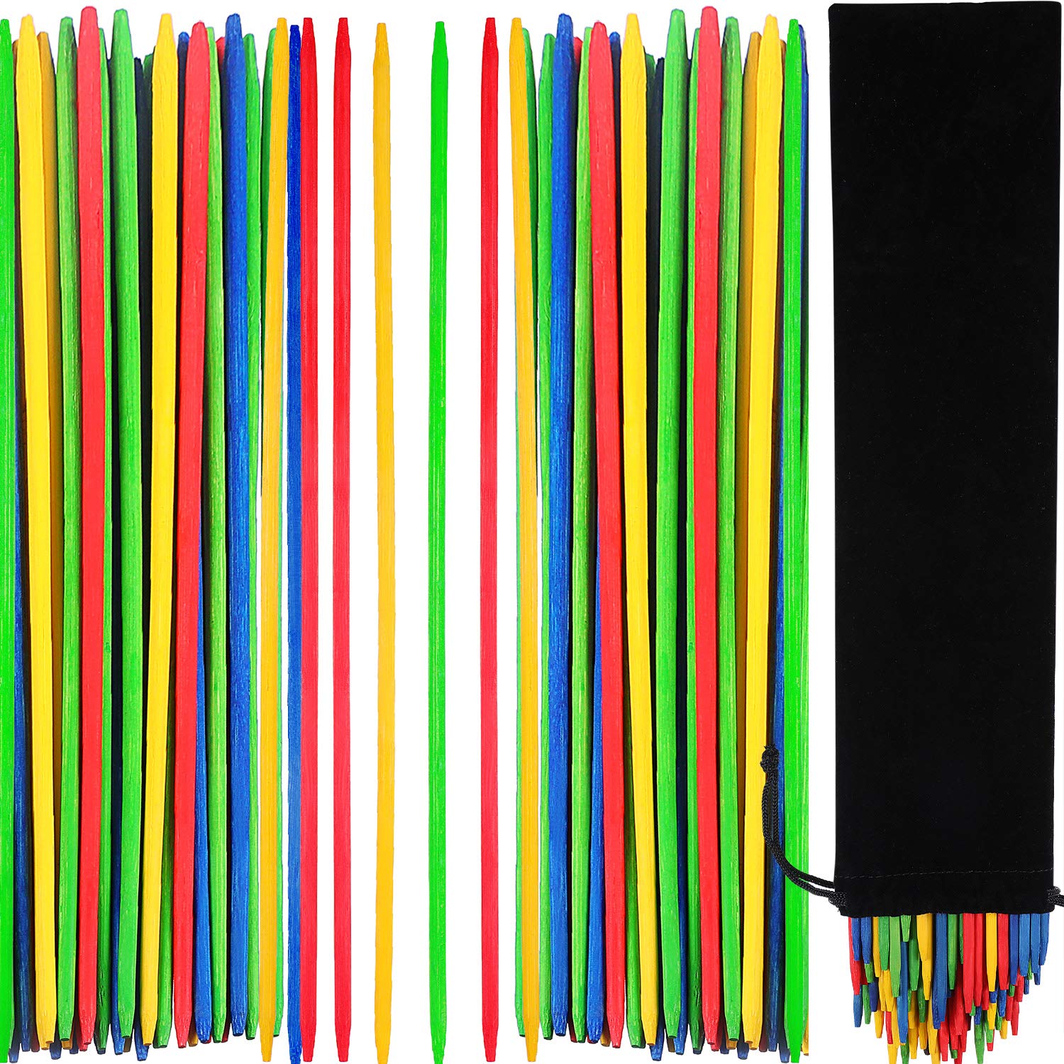 Sponsored Ad - Tatuo 41 Pieces Giant Neon Pick Up Sticks Game in Storage Can, 9.8 Inches Long, Classic Wooden Thin Pick Up...