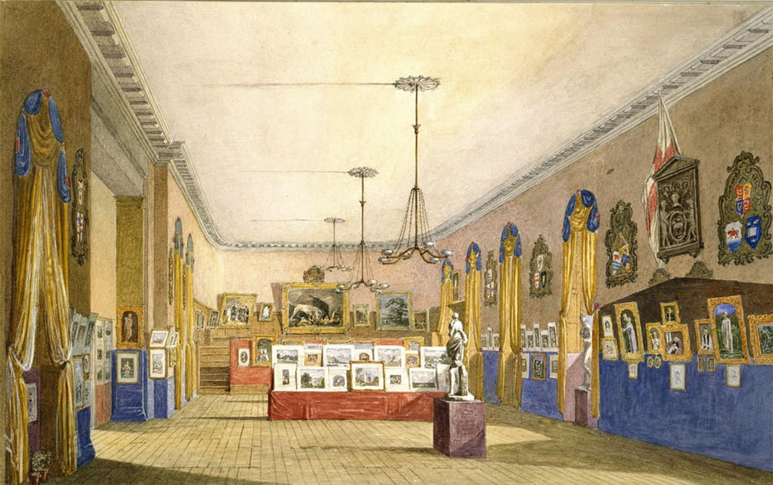 SERENDIPITP Vintage Picture Print on Canvas Wall Art Poster an Exhibition At the Old Town Hall by George Pyne Artwork Print Poster for Wall Decor 60x90cm