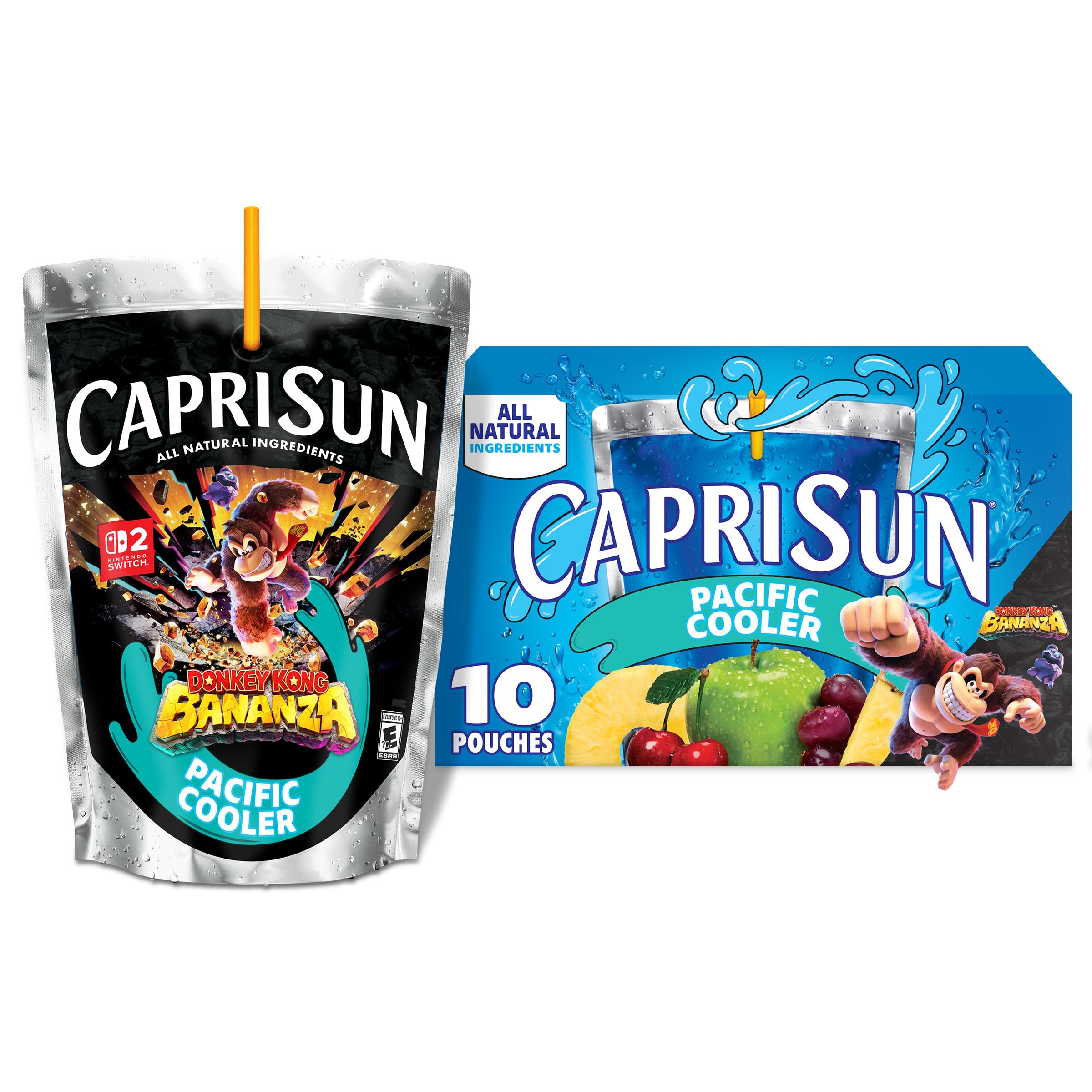 Capri Sun Pacific Cooler Mixed Fruit Flavored Juice Drink Blend, 10 ct Box, 6 fl oz Pouches