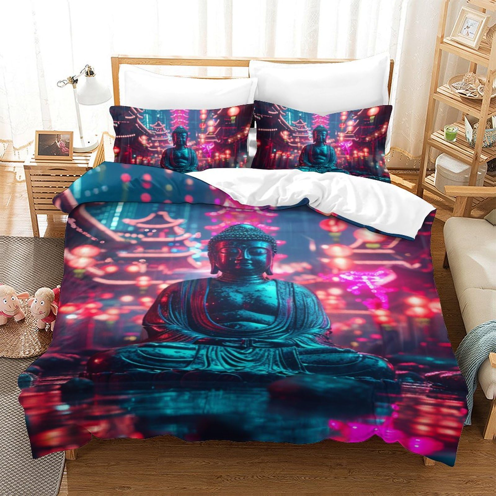 Housse de couette Bouddha pour créer une ambiance de spa et de méditation dans votre chambre