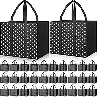 Vista 14 de Hillban Paquete de 30 bolsas de comestibles reutilizables a granel resistentes grandes bolsas de compras lavables plegables con asas