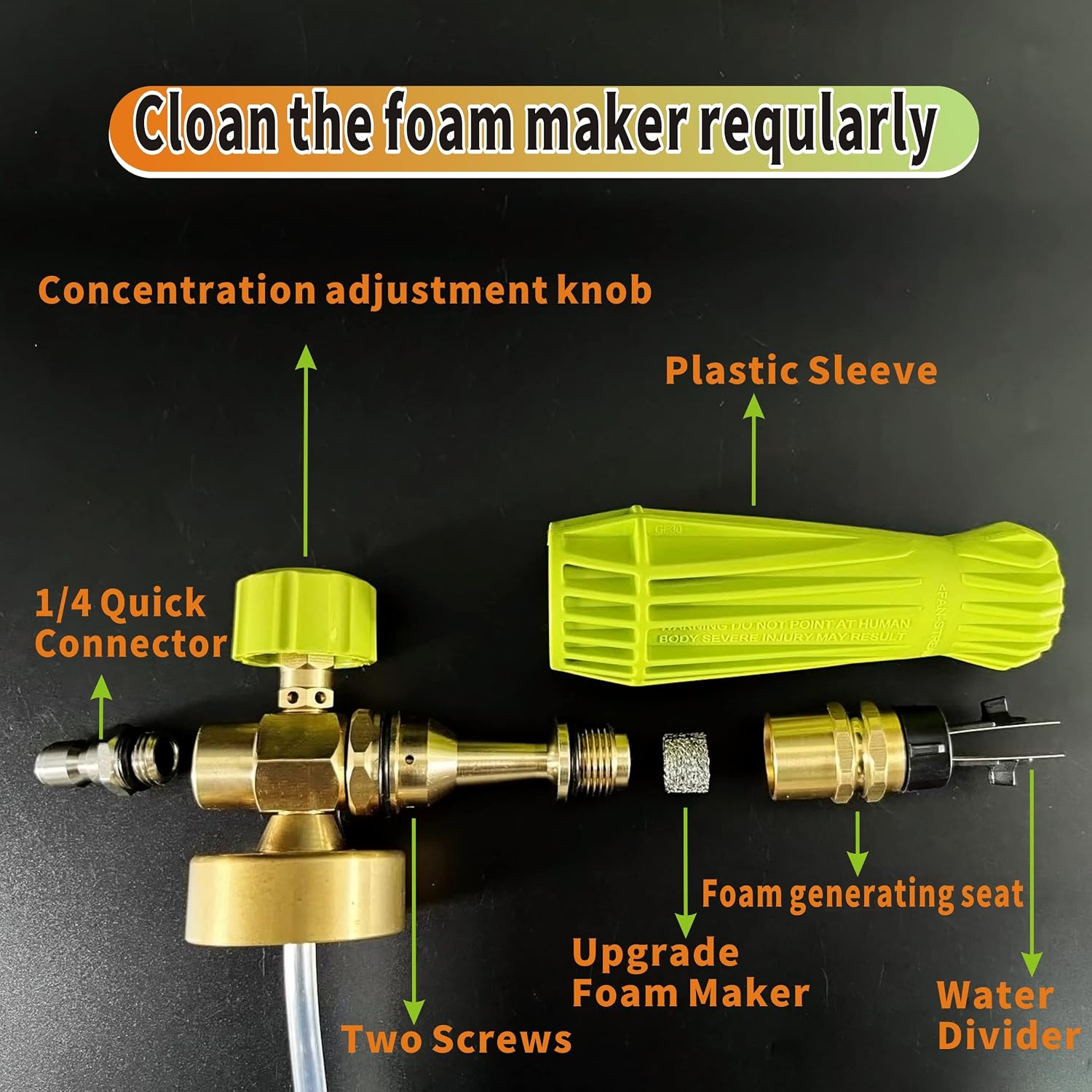 ESP Foam Cannon Snow Foam Lance with 1/4 Standard Quick Connector 4000psi 1 Liter Bottle Adjustable Professional Car Wash Pressure Power Jet Washer Quick Release Nozzle
