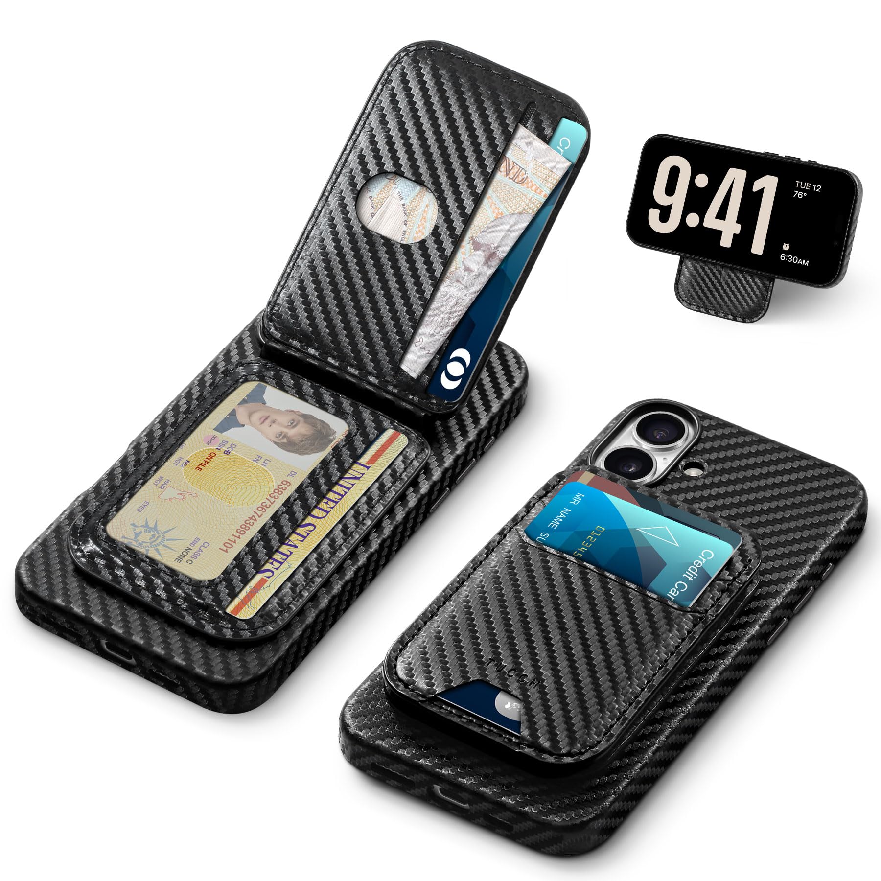 TUCCH PU Leather Case for iPhone 16 Plus 2024 with