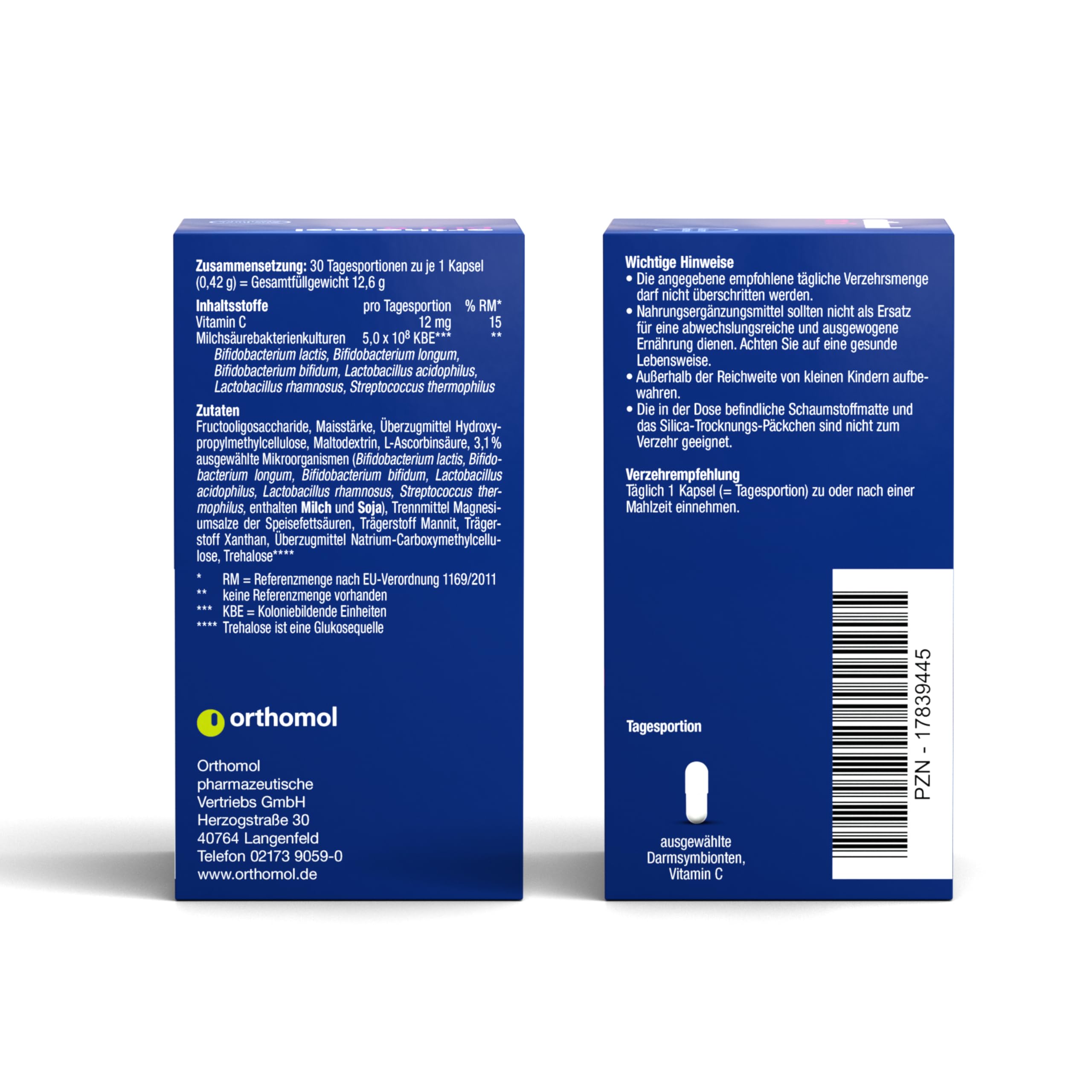 Orthomol Pro metabol: Nahrungsergänzung mit 10 ausgewählten Darmsymbionten + Zink zur Unterstützung des Darms, u. a. im Rahmen des Gewichtsmanagements, 2x30 Kapseln