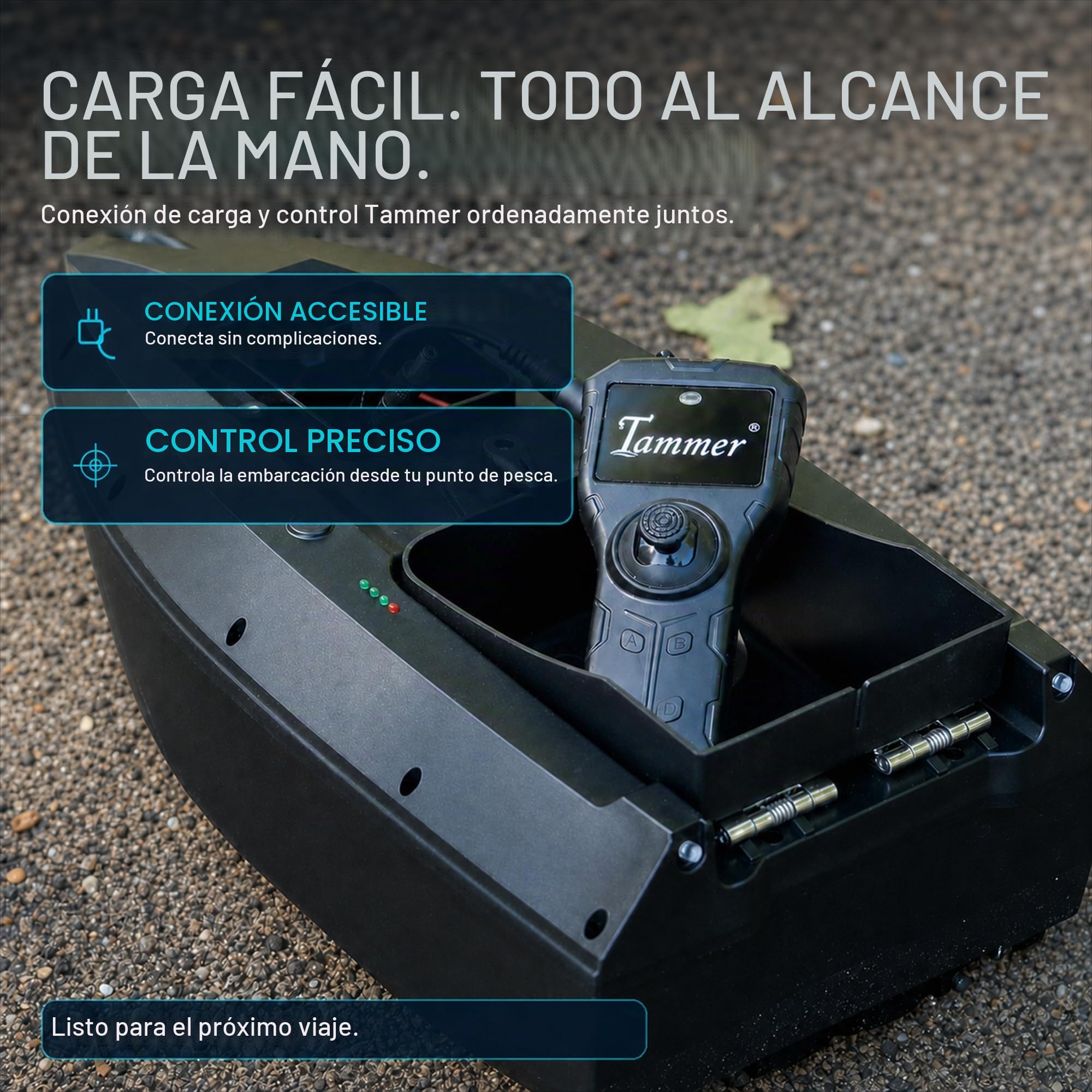 Barco cebador la Pesca de Carpas – Nuevo Modelo con Control de Crucero, 1,5 kg Capacidad de Carga, 500 m de Rango, 3 Horas de navegación, Luces LED – Barco Baitboat Carpa con Control Remoto