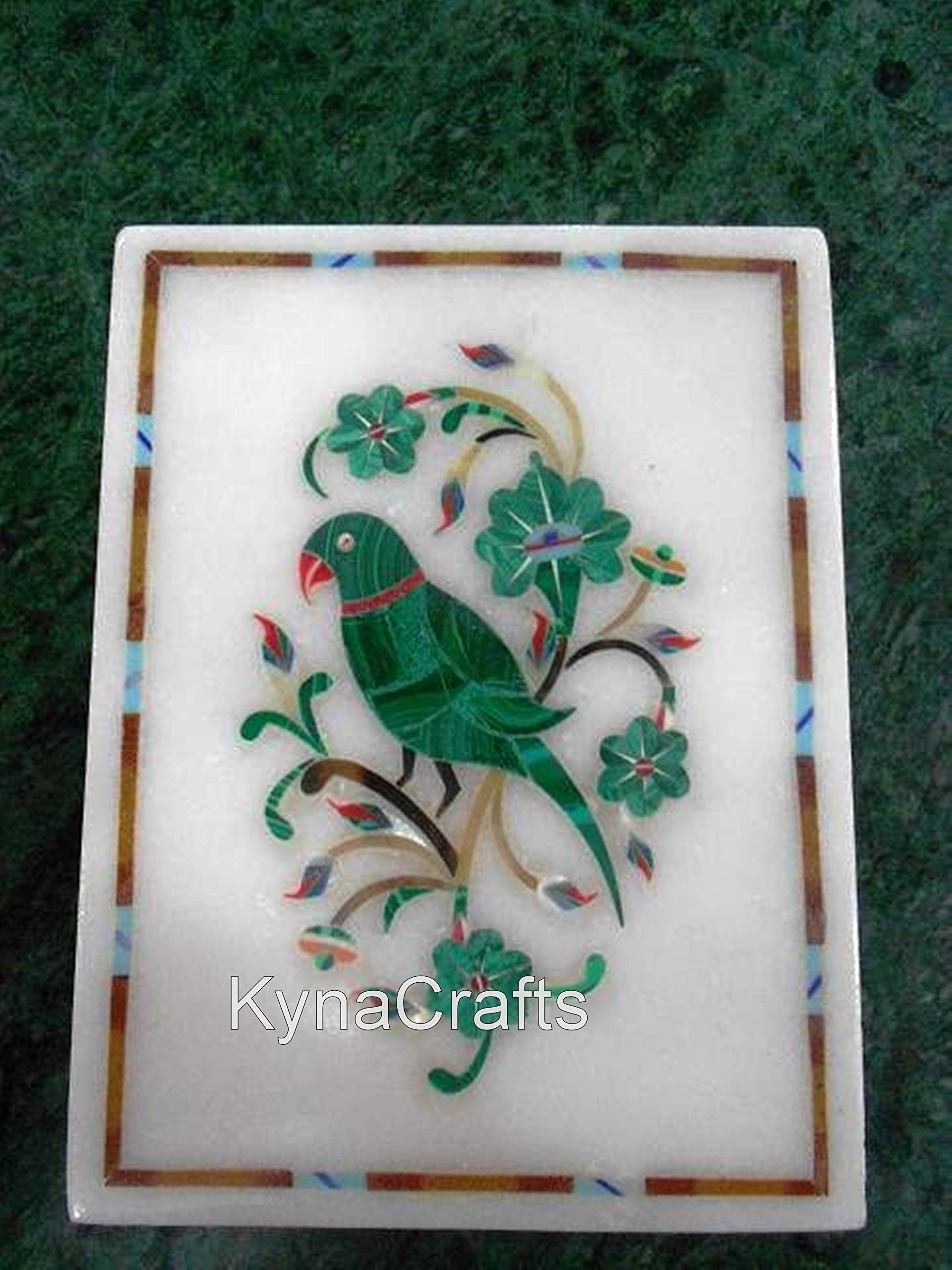 Marmurowa szkatułka na biżuterię o szlachetnym wyglądzie, wkładka z malachitu, szkatułka na biżuterię na prezent na parapetówkę, 10,2 x 7,6 cm