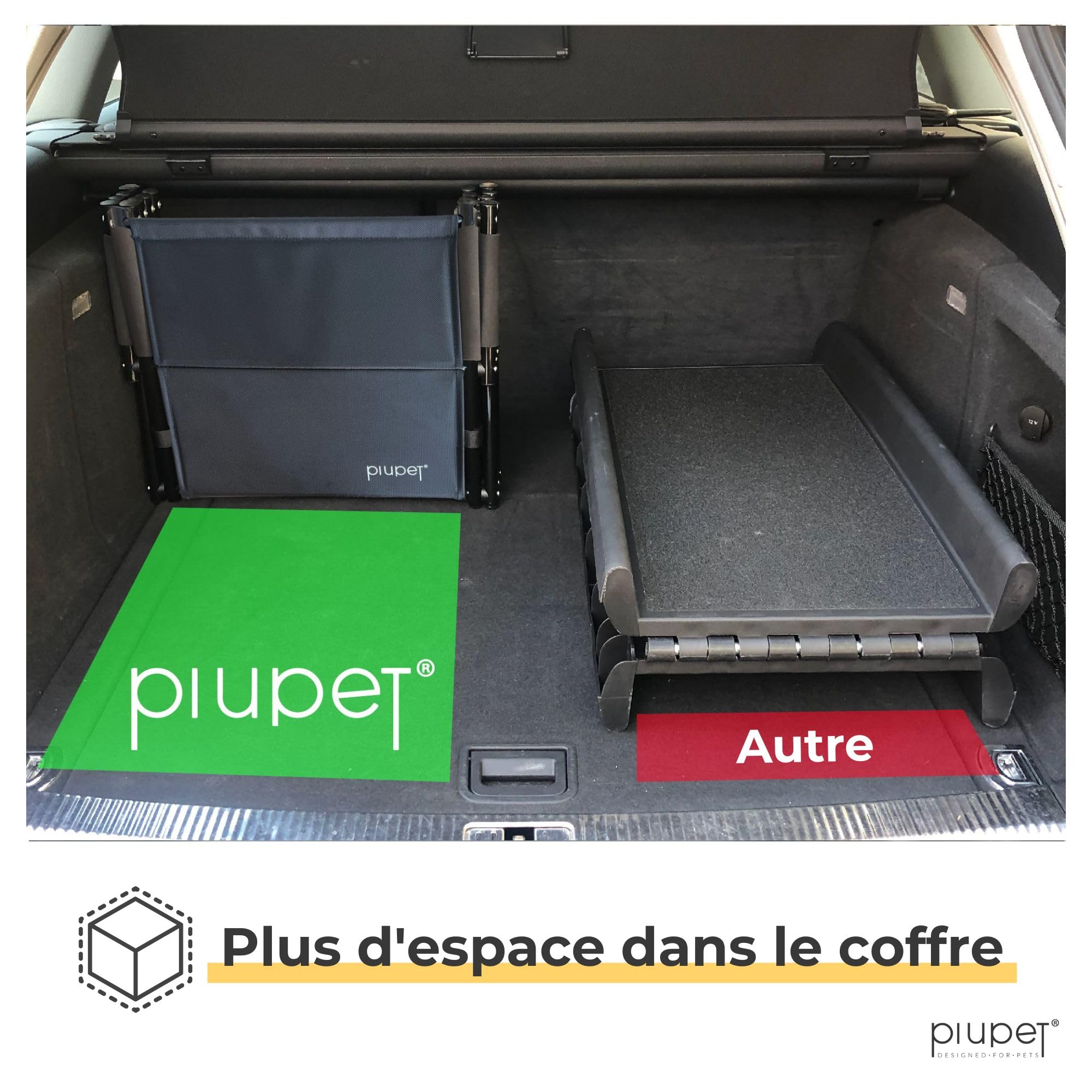 PiuPet® Escalier pour Chien Pliable Jusqu’à 80kg Rampe d'accès pour Petit et Grand Chiens