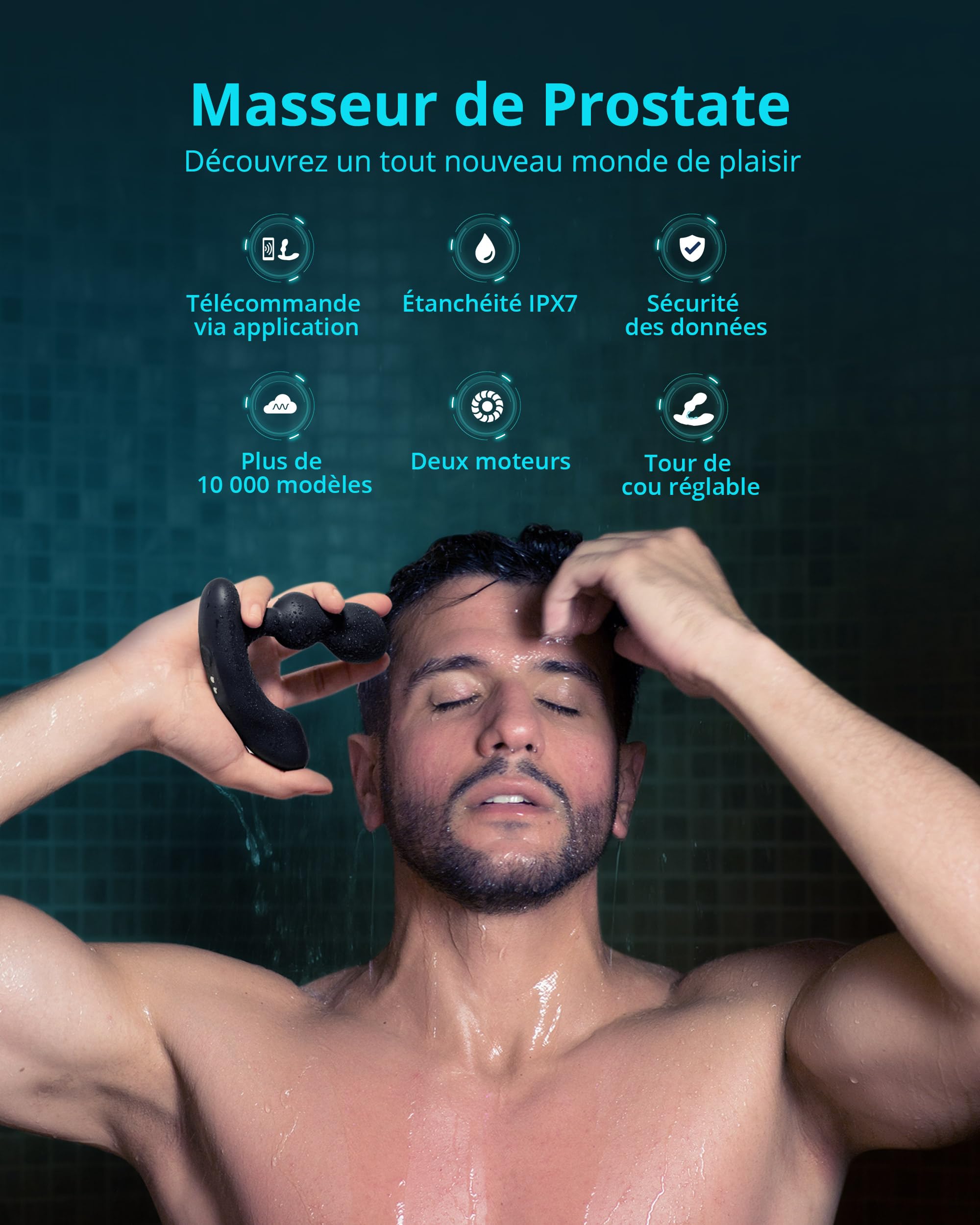 LOVENSE Edge 2 Masseur de Prostate Vibrant Homme Plug Anal Col Ajustable | Stimulateur Prostate via Application Bluetooth, Double Moteur, IPX7, Vibromasseur à Modes Personnalisés