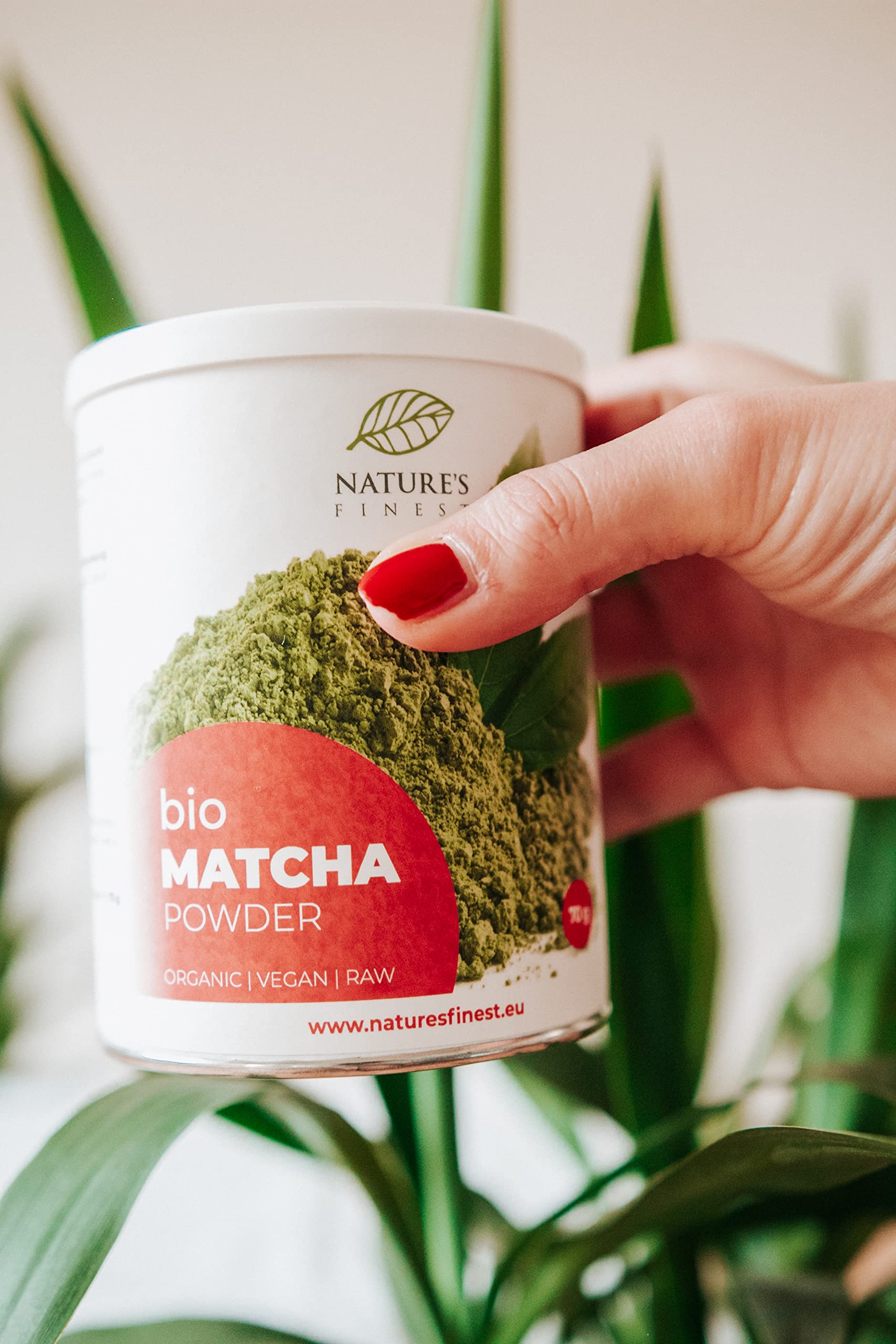 Nature's Finest Matcha Bio in Polvere, Tè Solubile 350 g (5x70 g) | Tè verde matcha bio macinato a pietra - 100% puro, vegan, senza additivi - per matcha latte, tè, dolci e frullati