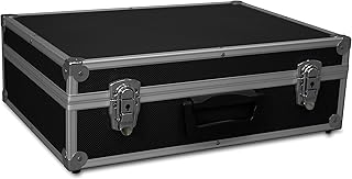 GORANDO® Transport-Koffer in schwarz mit Aluminiumrahmen für Werkzeuge, Kamera, Messgeräte | Schaumstoff-Auskleidung | 10k...