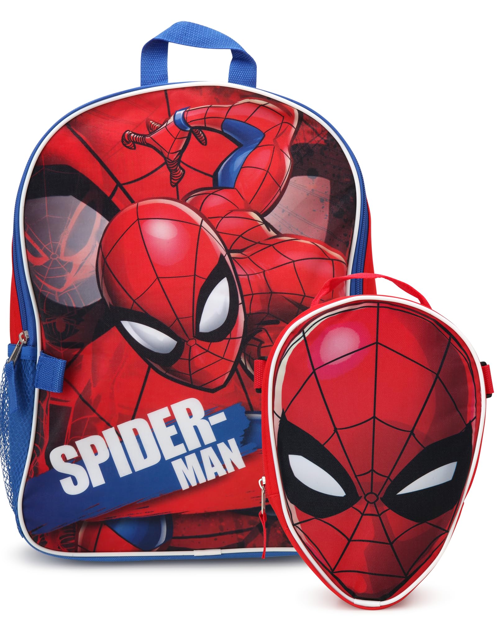 Fast Forward Spider-Man Boys Backpack and Lunch Box Set - 2 Piece 15 Inch School Backpack With Detachable Lunch Bag, Size One Size, Spider-Man Red Lunch Bag